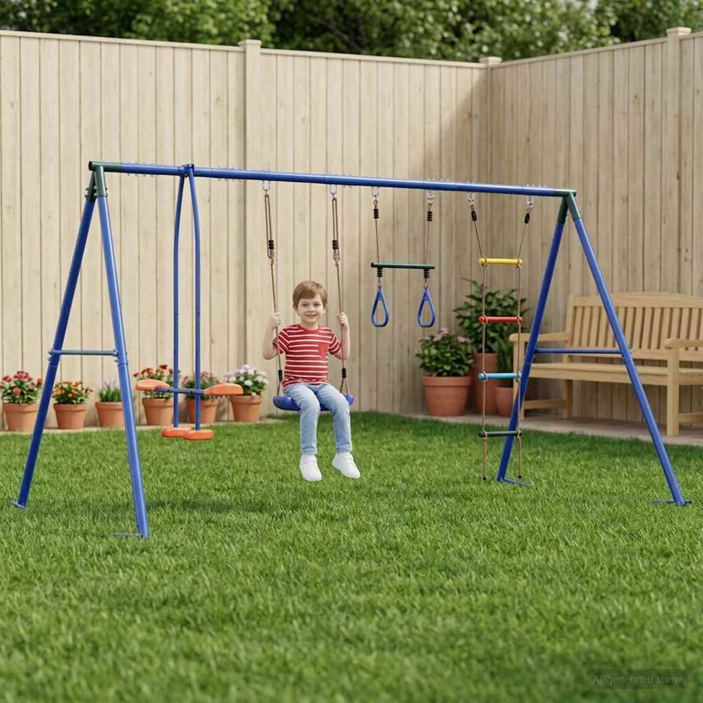 vidaXL Outdoor Schaukelset Mehrfarbig 330 x 185 x 185 cm Stahl und PE