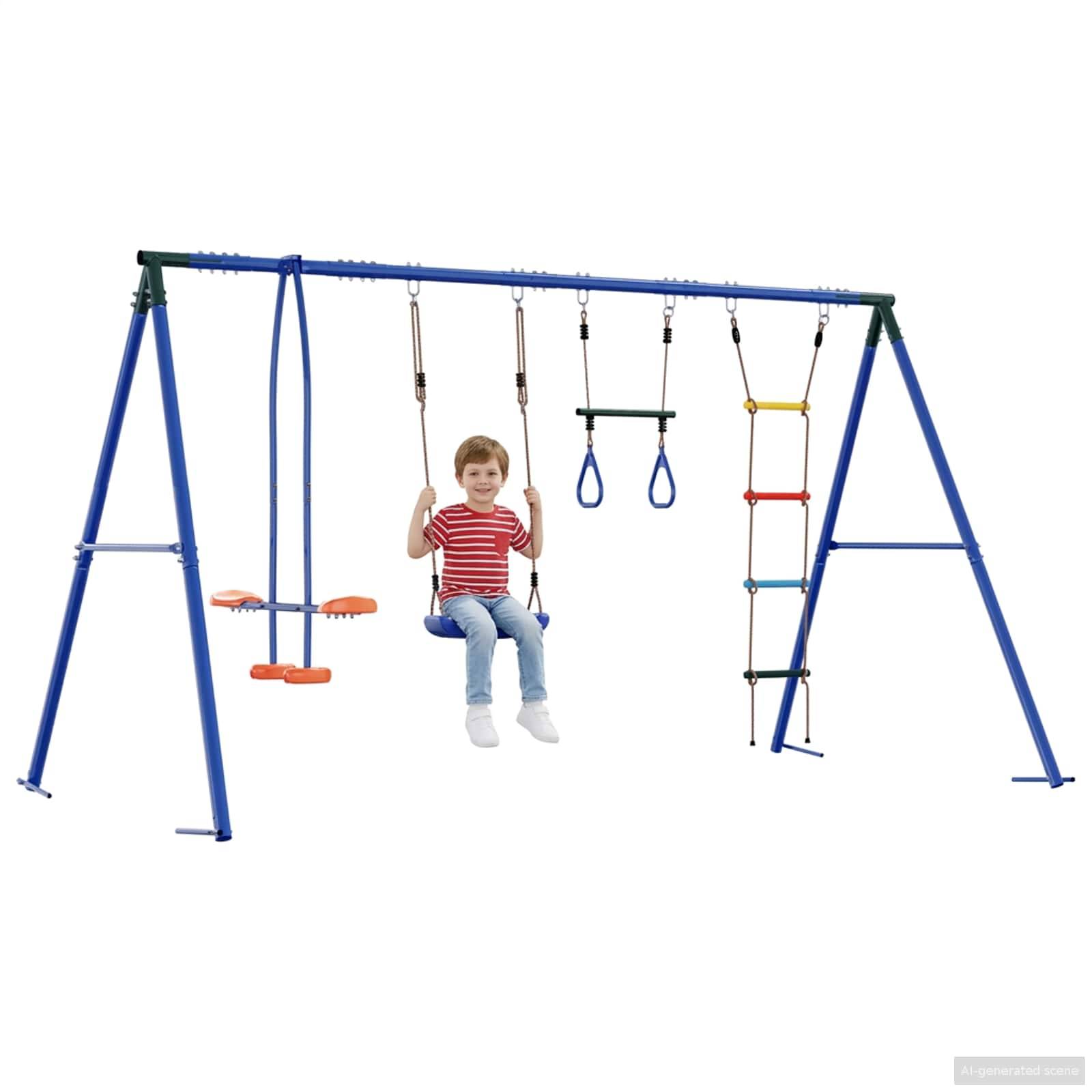 vidaXL Outdoor Schaukelset Mehrfarbig 330 x 185 x 185 cm Stahl und PE