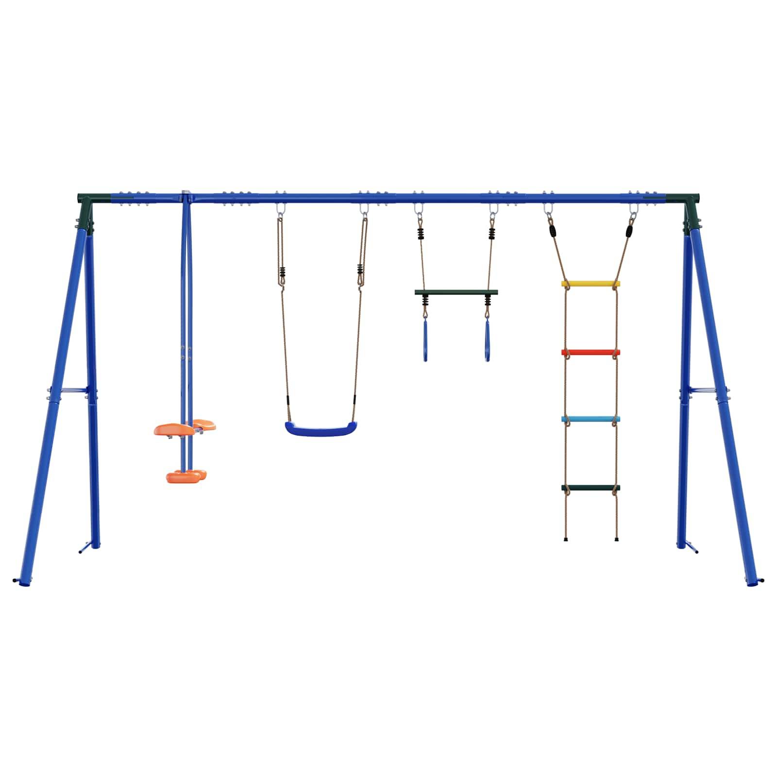 vidaXL Outdoor Schaukelset Mehrfarbig 330 x 185 x 185 cm Stahl und PE