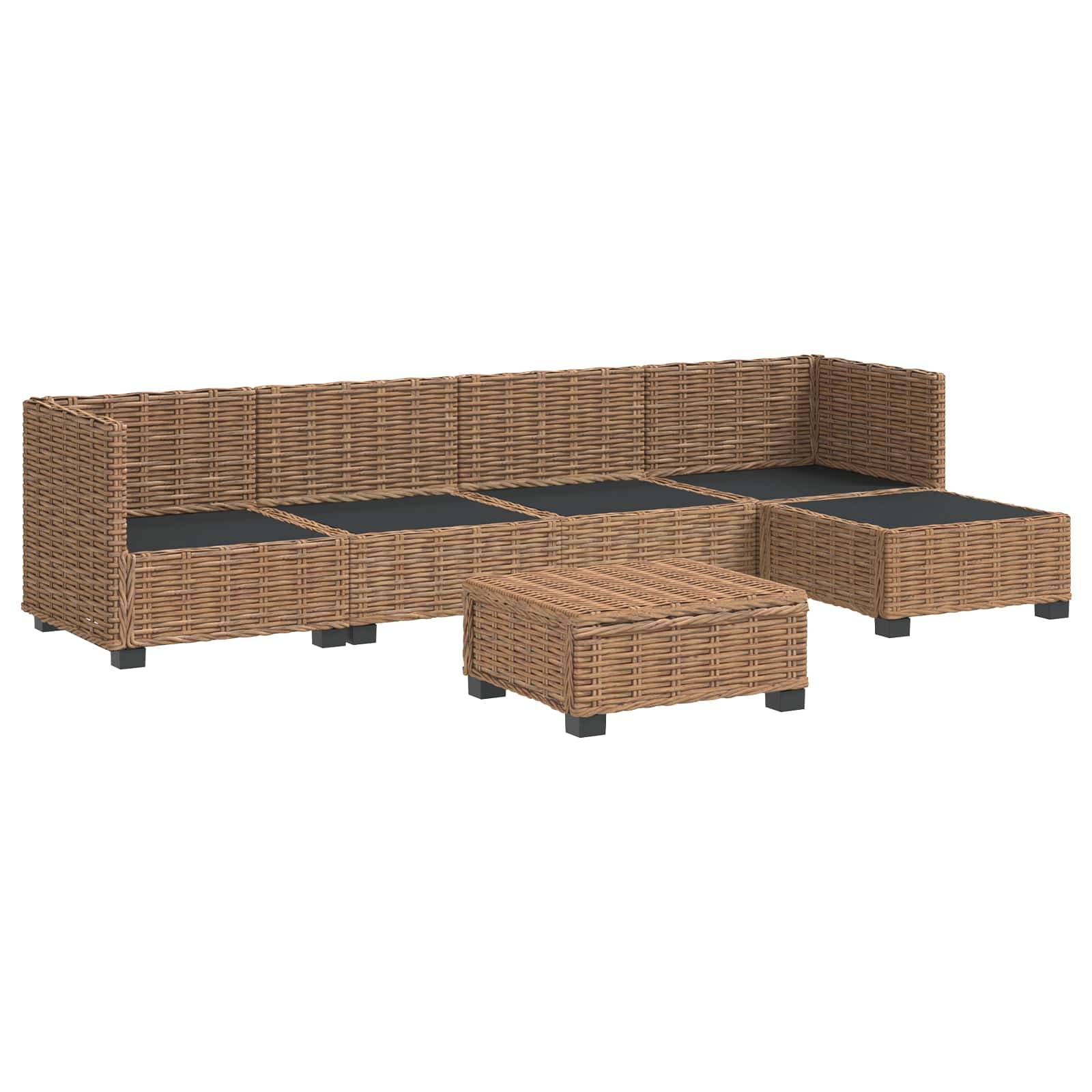 vidaXL 6 Stk. Rattan-Lounge-Set mit Kissen GENDT Naturrattan Natur
