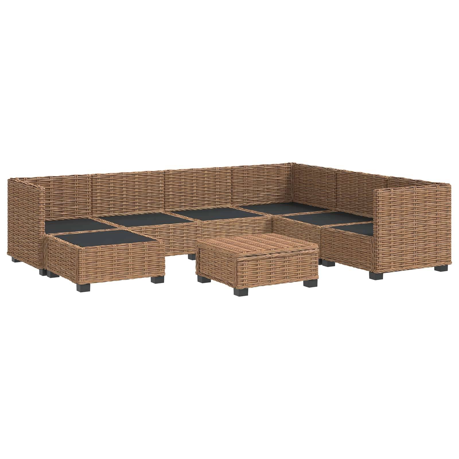 vidaXL 8 Stk. Rattan-Lounge-Set mit Kissen GENDT Naturrattan Natur
