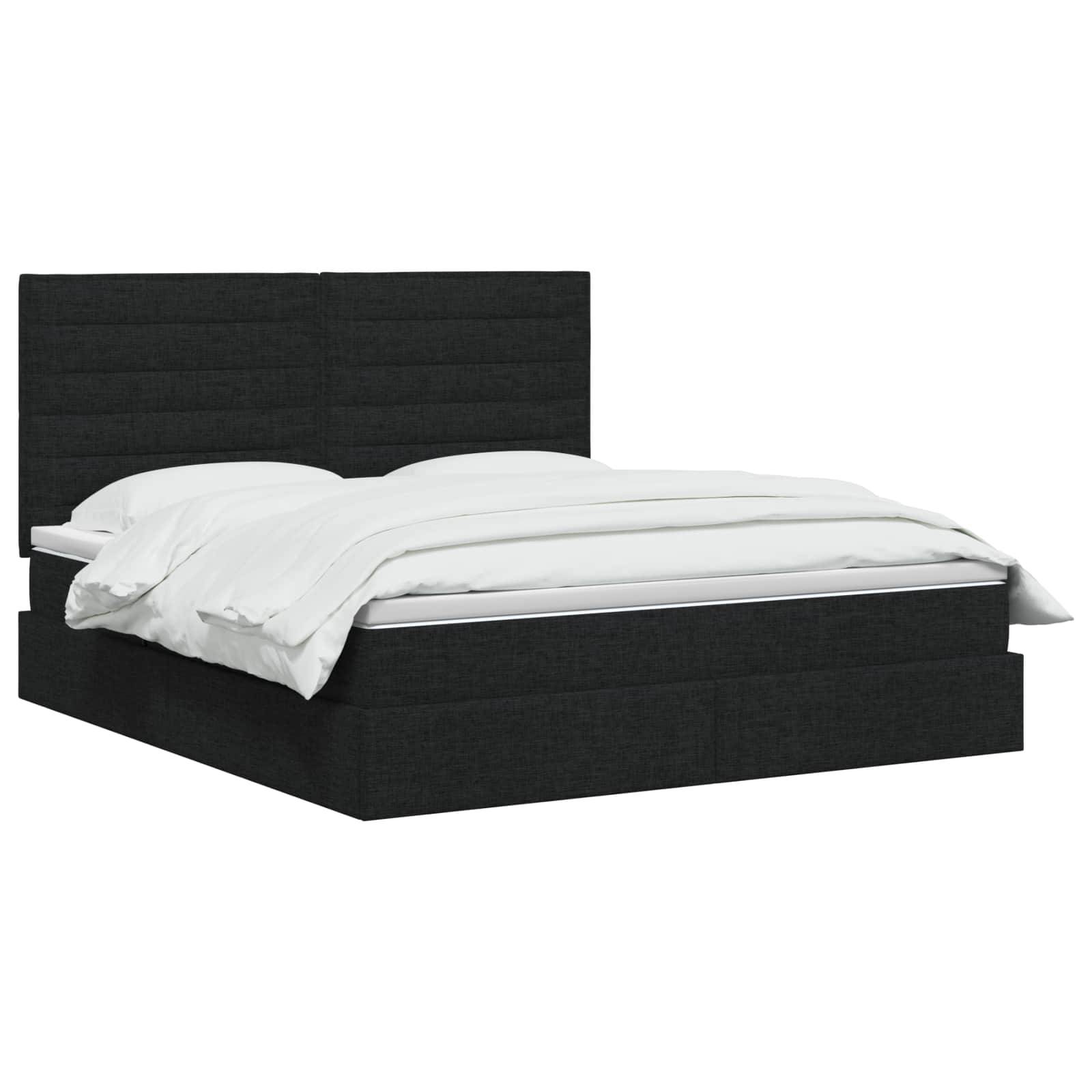 vidaXL Aufbewahrungsbett mit Matratze Schwarz 140 x 200 cm Stoff