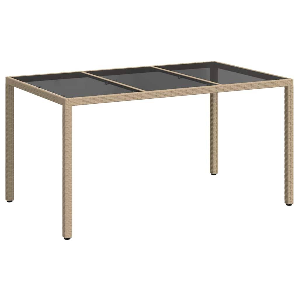 vidaXL Gartentisch Beige 150 x 90 x 75 cm Poly-Rattan