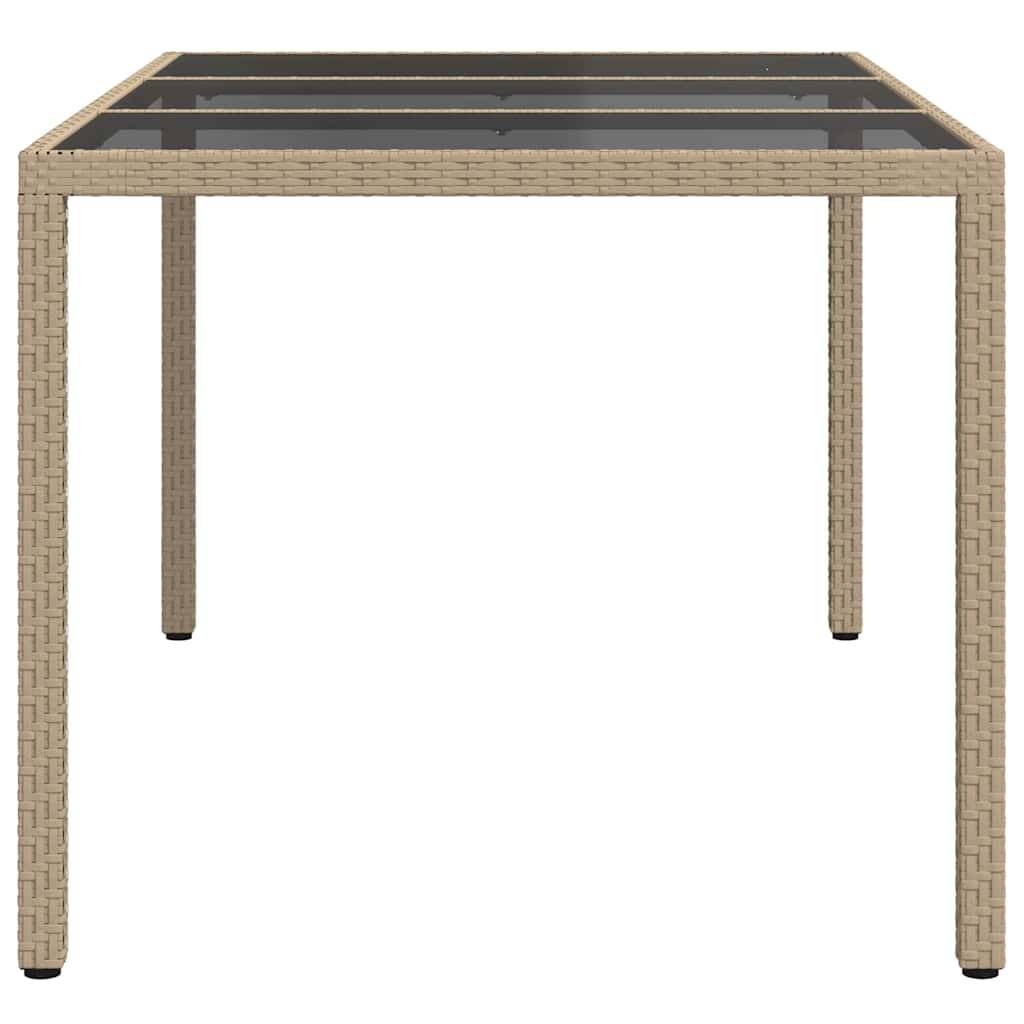 vidaXL Gartentisch Beige 150 x 90 x 75 cm Poly-Rattan