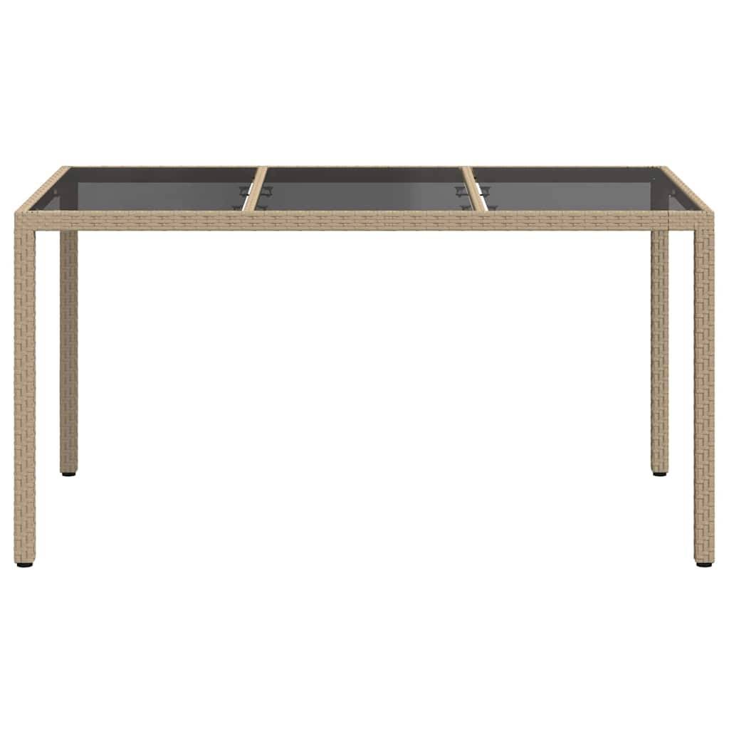 vidaXL Gartentisch Beige 150 x 90 x 75 cm Poly-Rattan