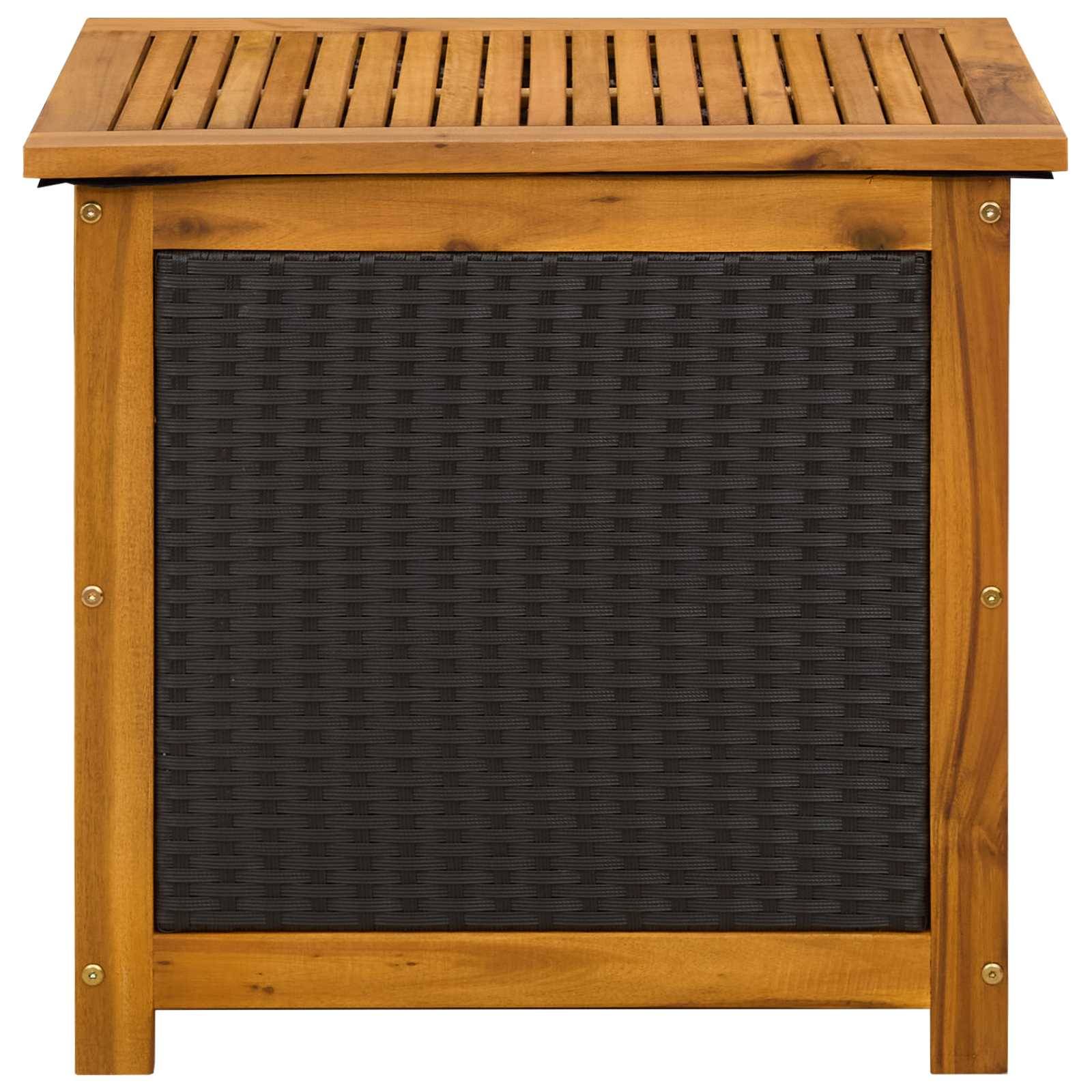 vidaXL Gartenlagerbox 185 L Massivholz Akazie 60 x 50 x 56 cm Schwarz