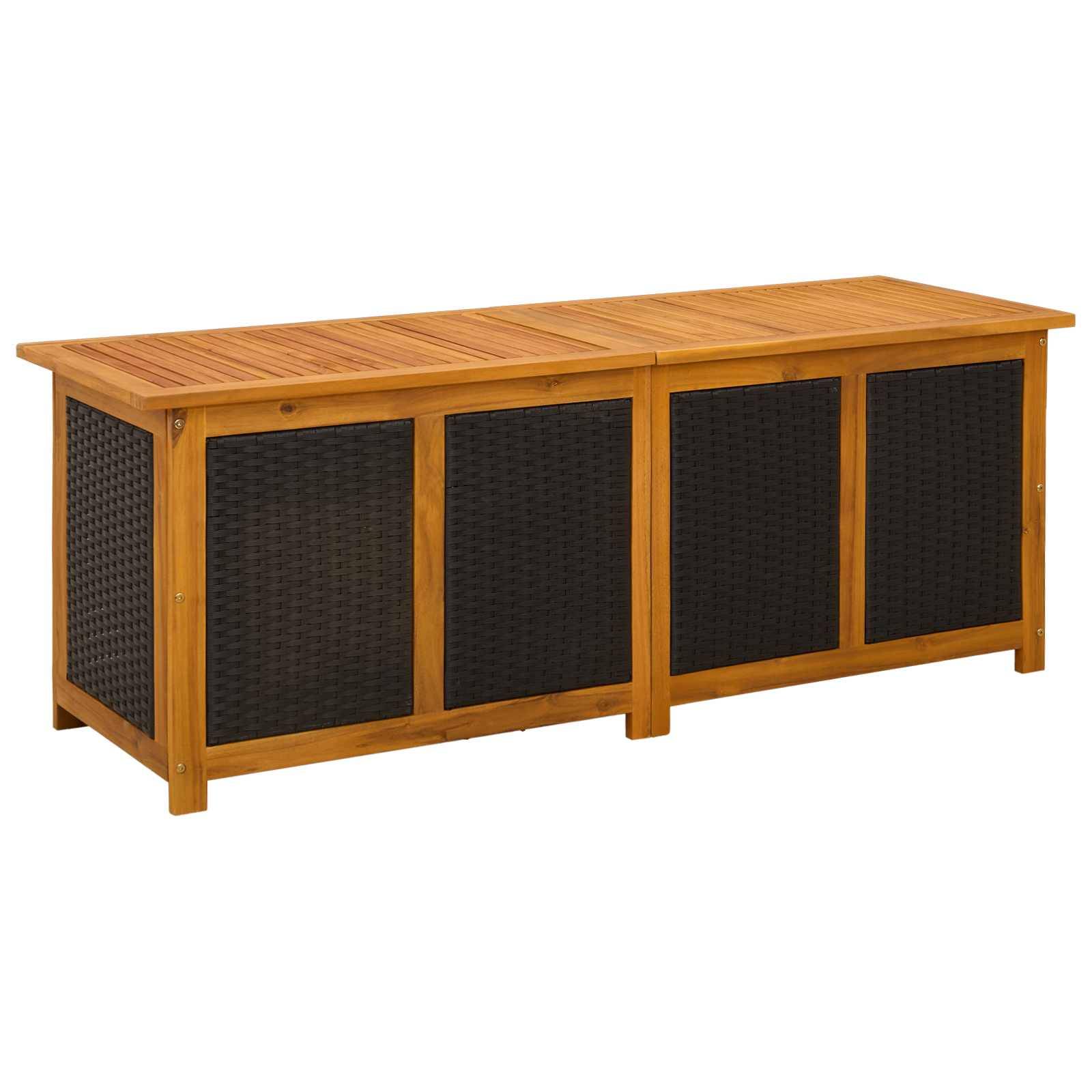 vidaXL Gartenbox 243 L Massivholz Akazie 150 x 50 x 56 cm Schwarz