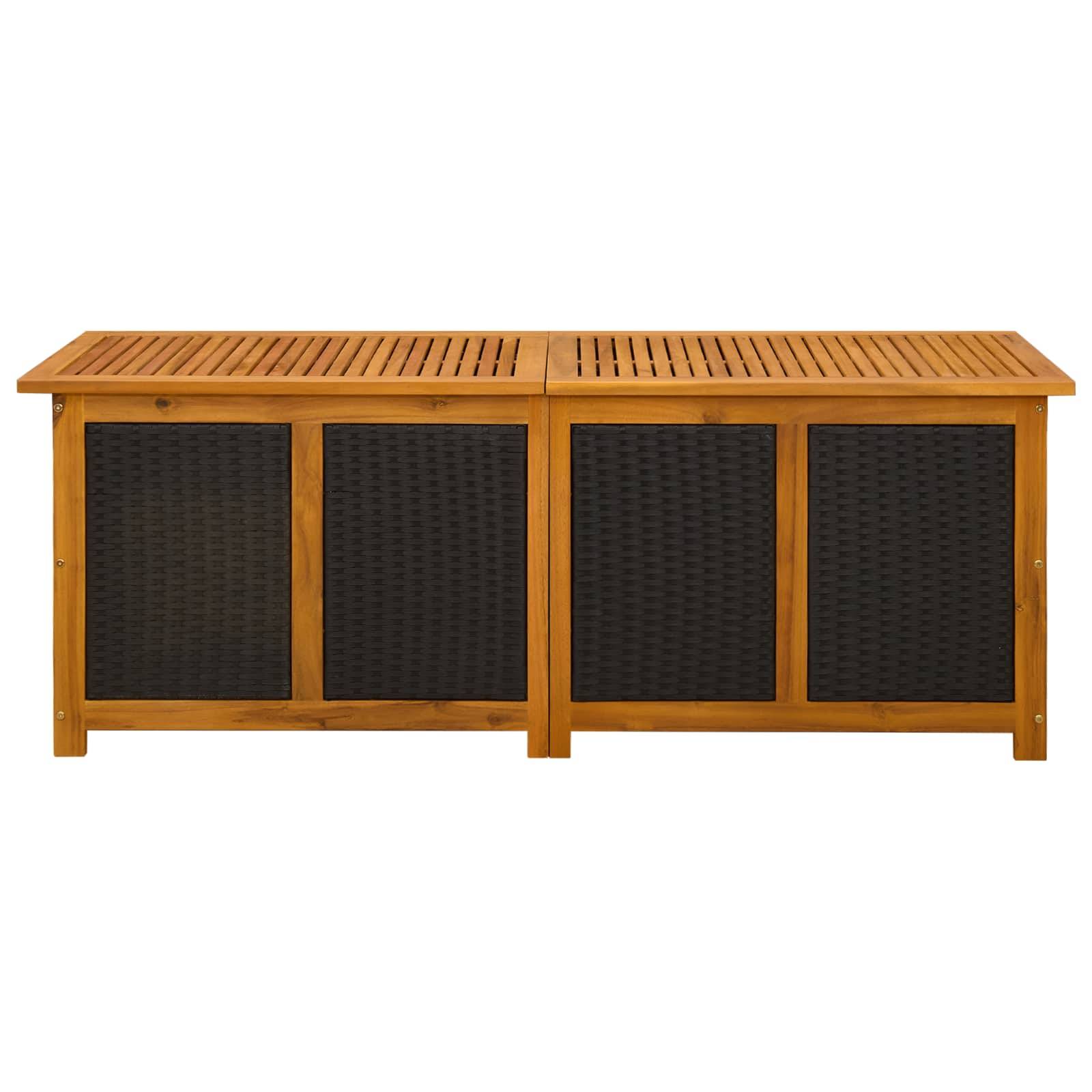 vidaXL Gartenbox 243 L Massivholz Akazie 150 x 50 x 56 cm Schwarz