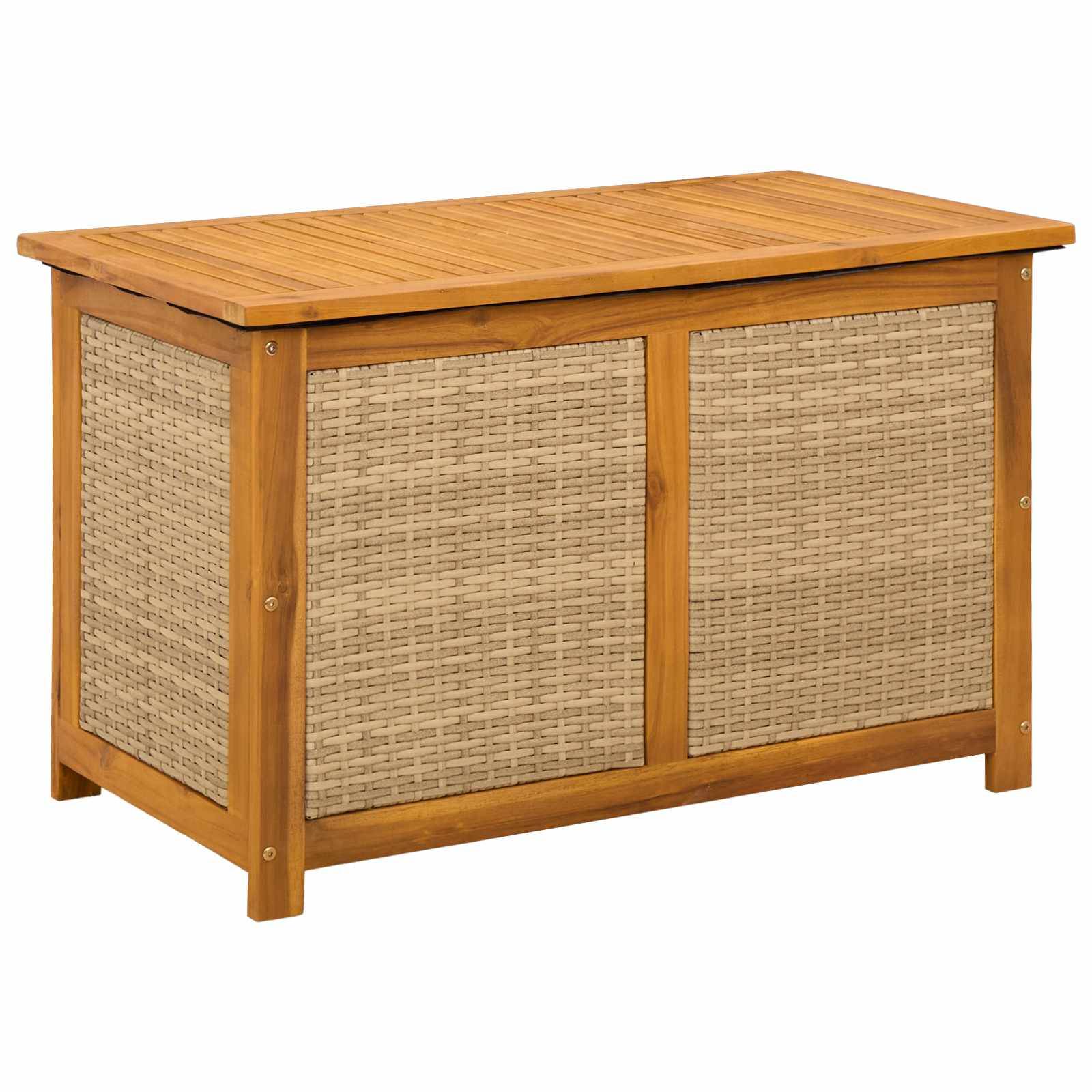 vidaXL Gartenlagerbox 185 L Massivholz Akazie 90 x 50 x 56 cm Beige