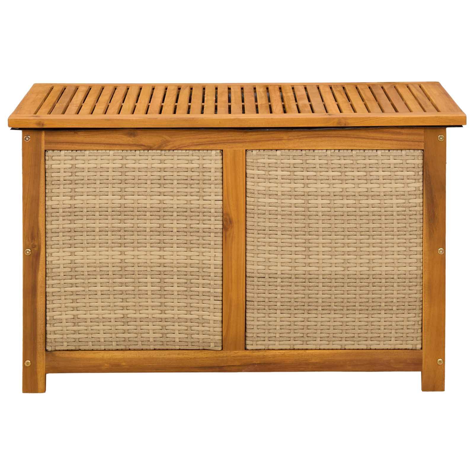 vidaXL Gartenlagerbox 185 L Massivholz Akazie 90 x 50 x 56 cm Beige