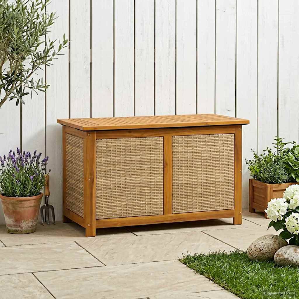vidaXL Gartenlagerbox 185 L Massivholz Akazie 90 x 50 x 56 cm Beige