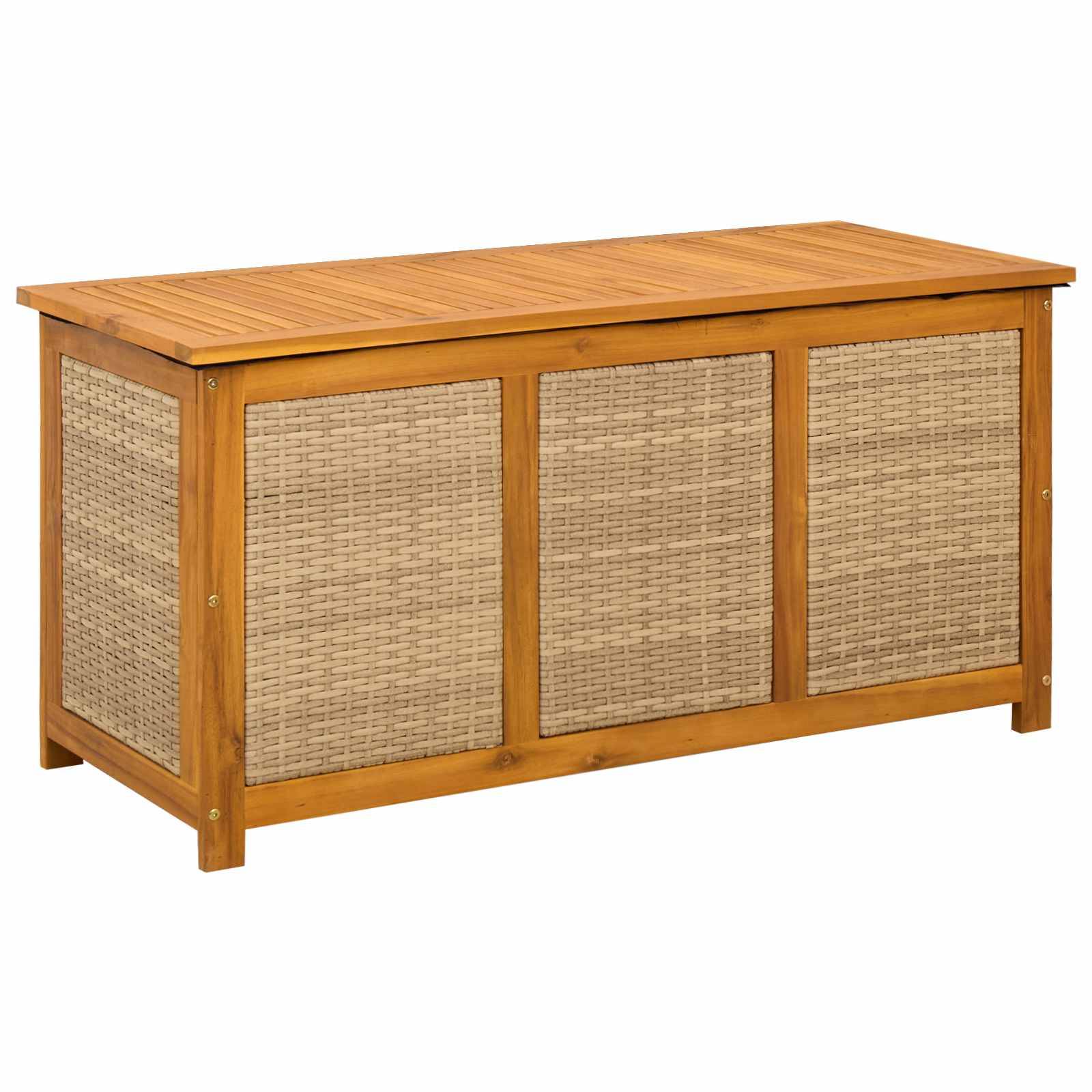 vidaXL Gartenlagerbox 185 L Massivholz Akazie 113 x 50 x 56 cm Beige