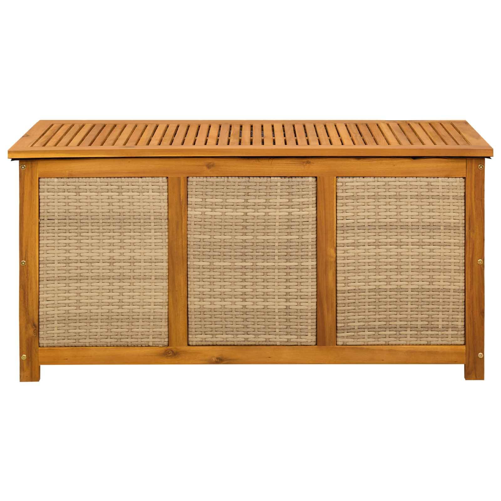 vidaXL Gartenlagerbox 185 L Massivholz Akazie 113 x 50 x 56 cm Beige