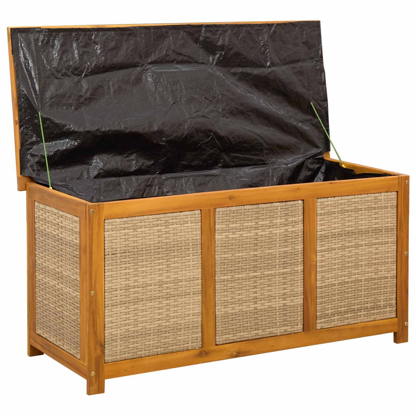 vidaXL Gartenlagerbox 185 L Massivholz Akazie 113 x 50 x 56 cm Beige