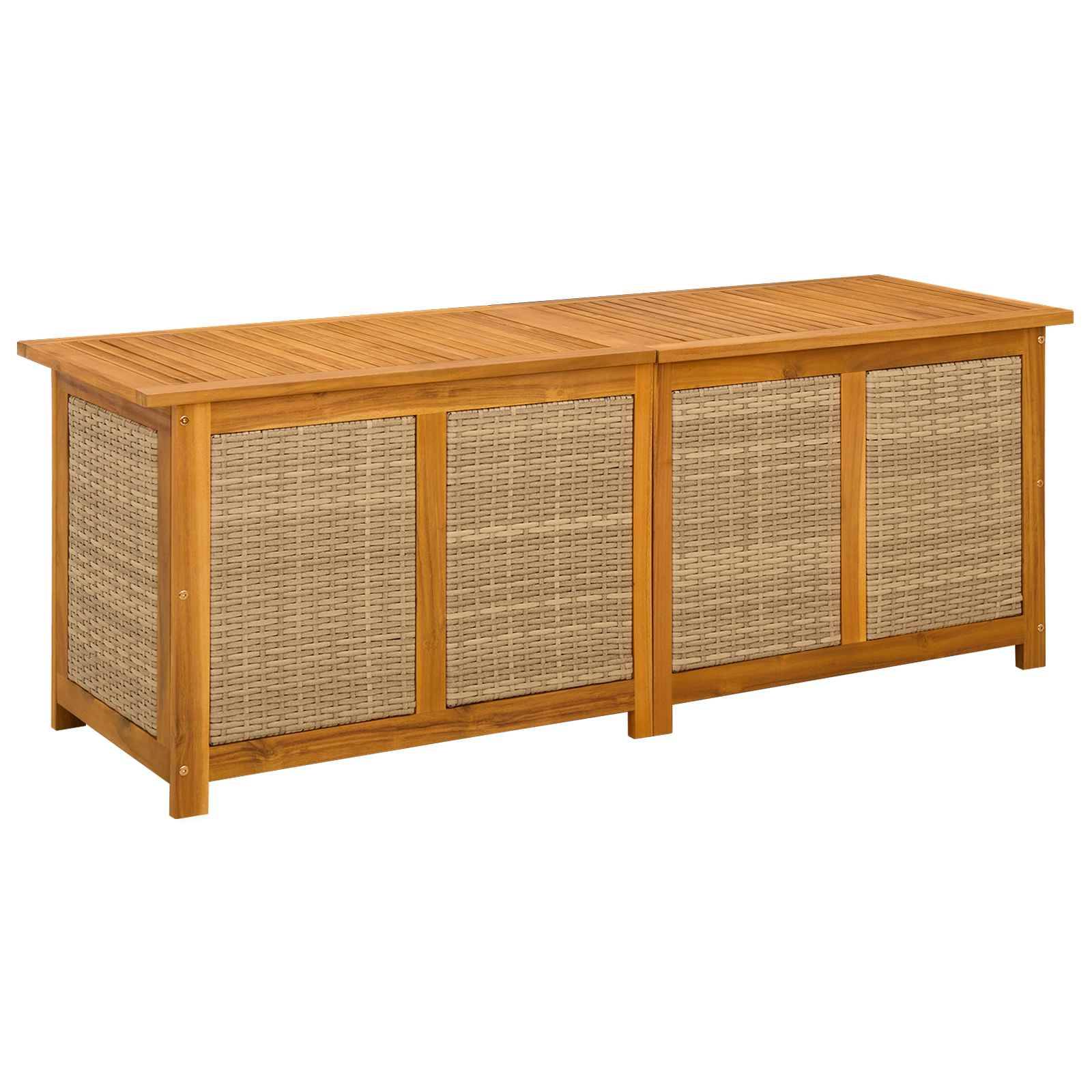 vidaXL Gartenlagerbox 185 L Massivholz Akazie 150 x 50 x 56 cm Beige