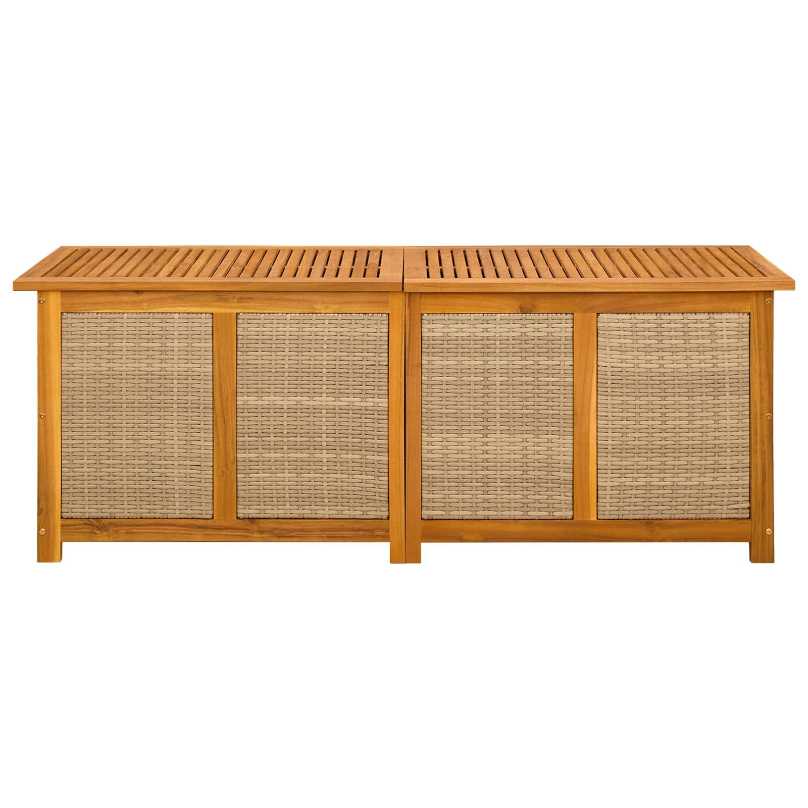 vidaXL Gartenlagerbox 185 L Massivholz Akazie 150 x 50 x 56 cm Beige