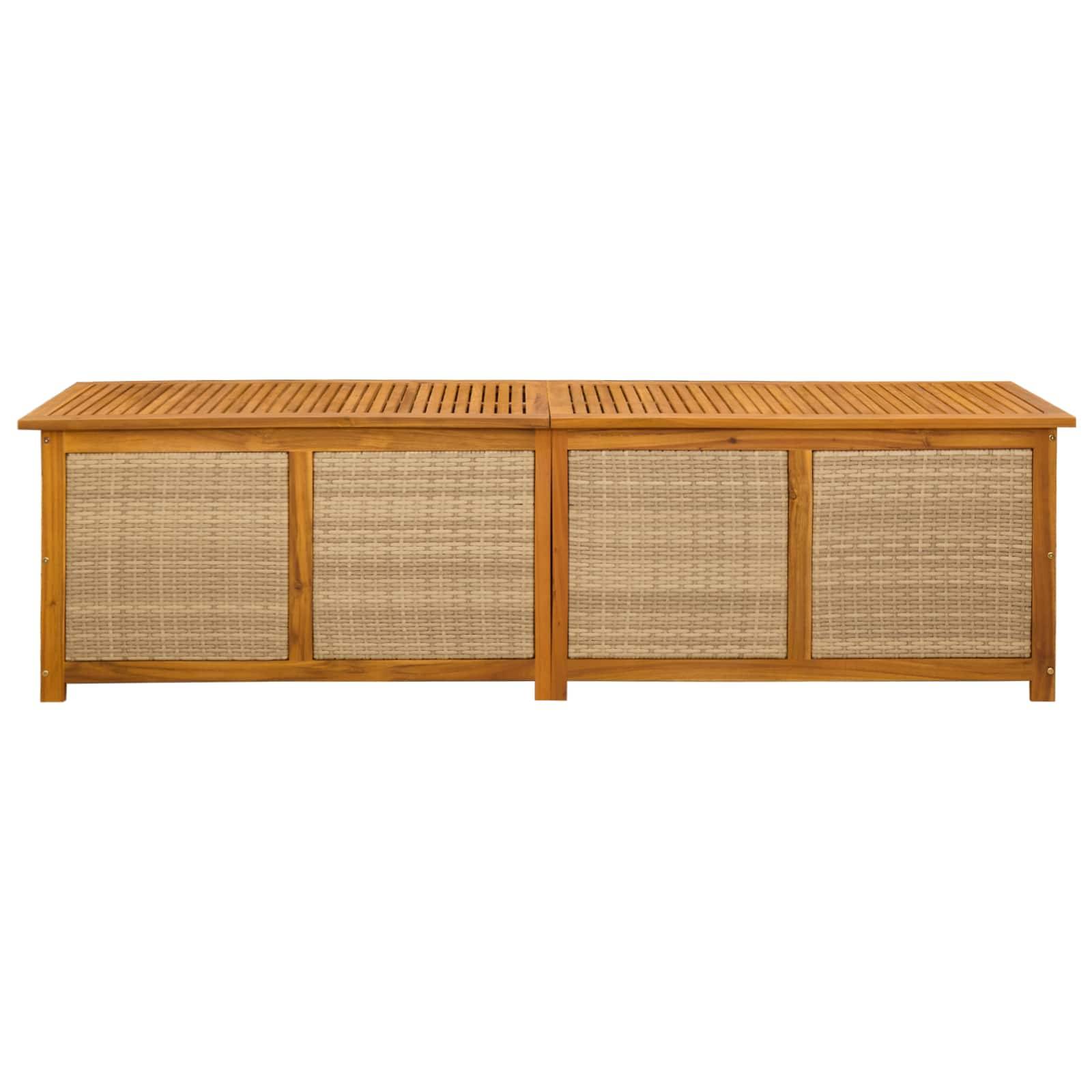 vidaXL Gartenlagerbox 185 L Massivholz Akazie 200 x 50 x 56 cm Beige