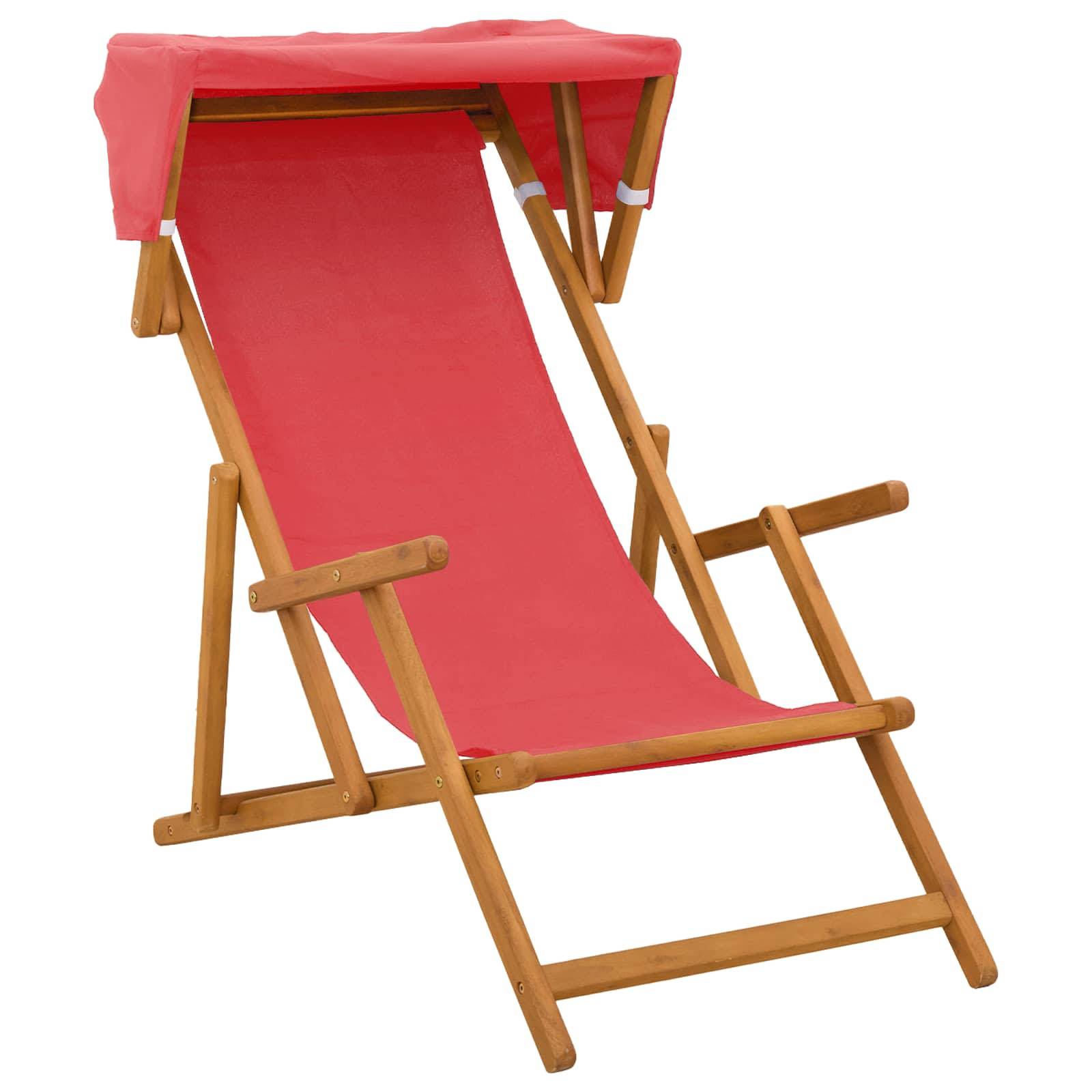 vidaXL Liegestuhl 4 pcs 3 Position Massives Eukalyptus Holz Rot
