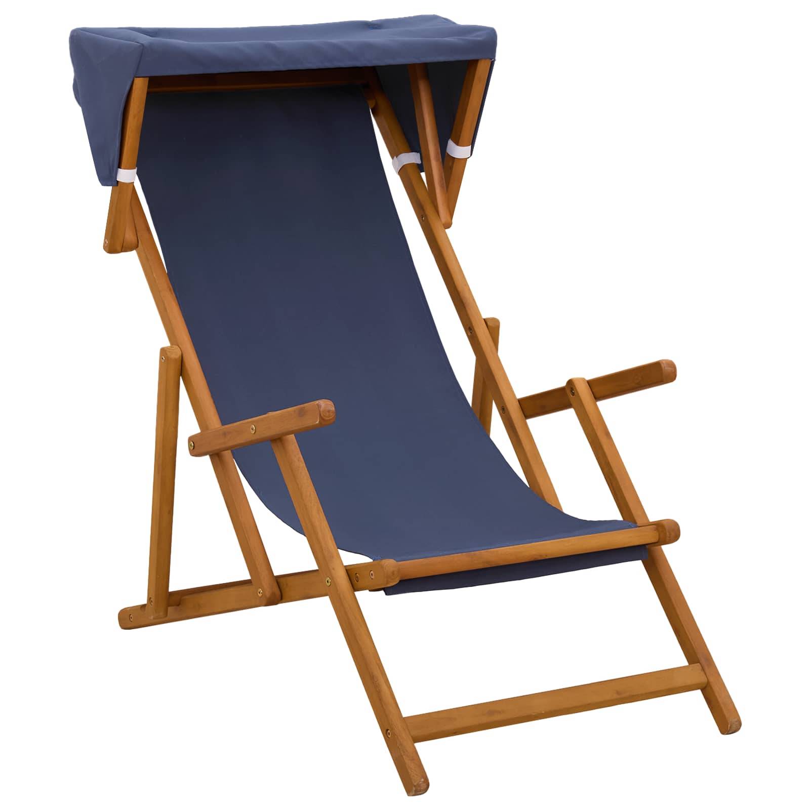 vidaXL Liegestuhl 2 pcs 3 Position Massives Eukalyptus Holz Blau