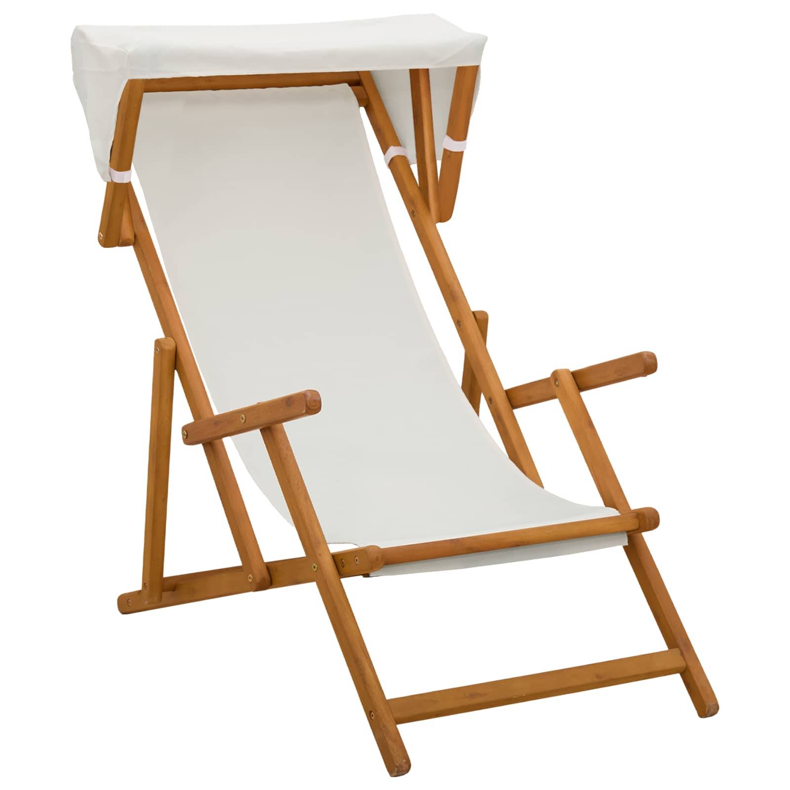 vidaXL Liegestuhl 4 pcs 3 Position Massives Eukalyptus Holz Creme