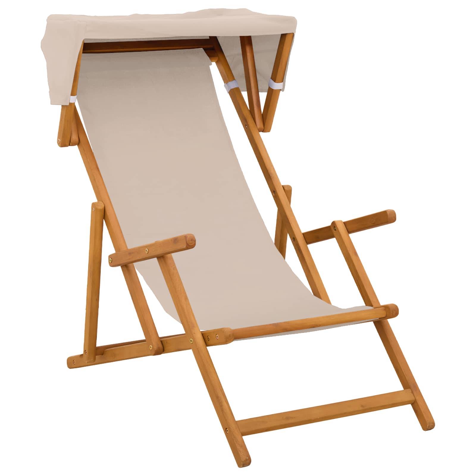vidaXL Liegestuhl 2 pcs 3 Position Massives Eukalyptus Holz Beige