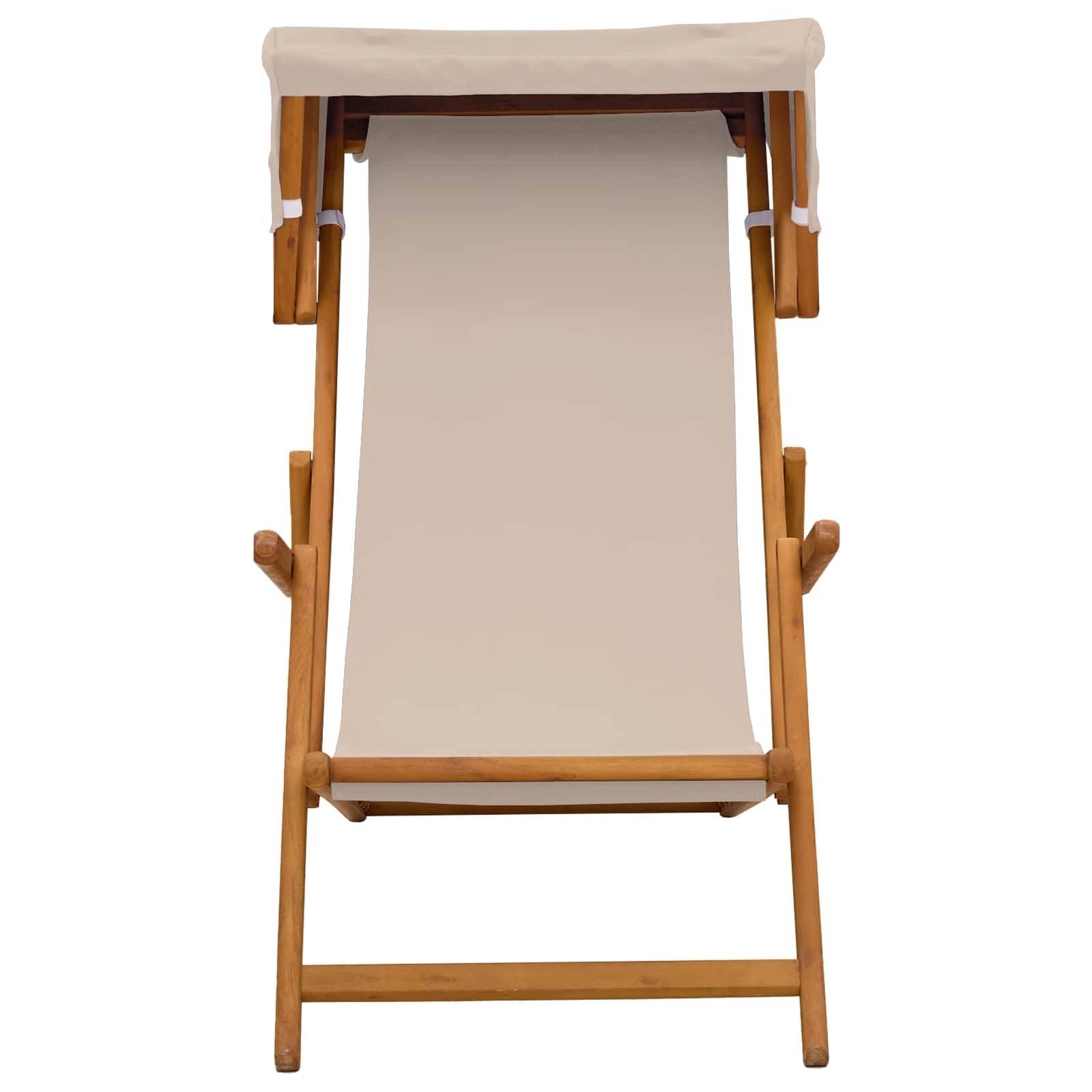 vidaXL Liegestuhl 2 pcs 3 Position Massives Eukalyptus Holz Beige