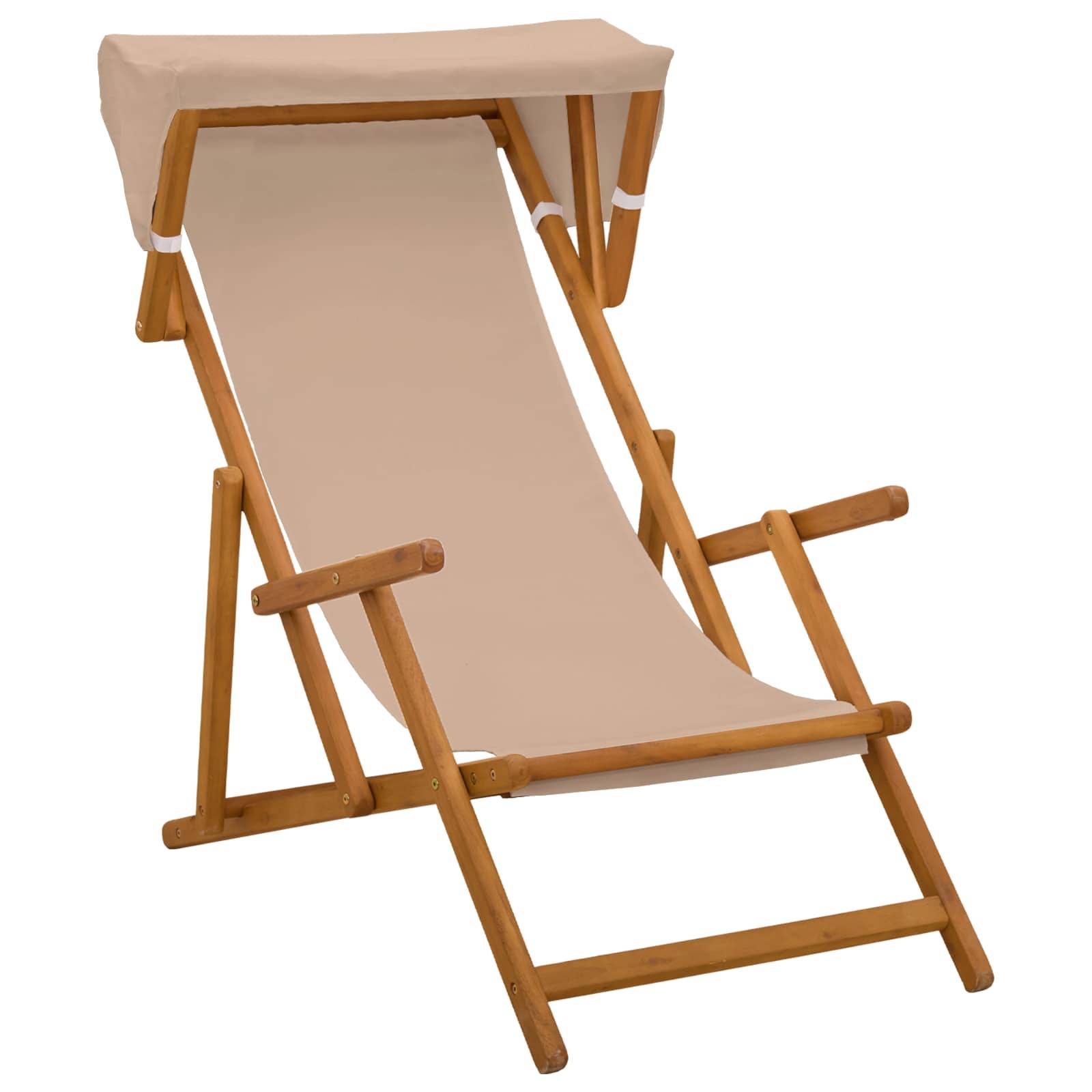 vidaXL Liegestuhl 4 stk. 3 Position Massives Eukalyptus Holz Taupe
