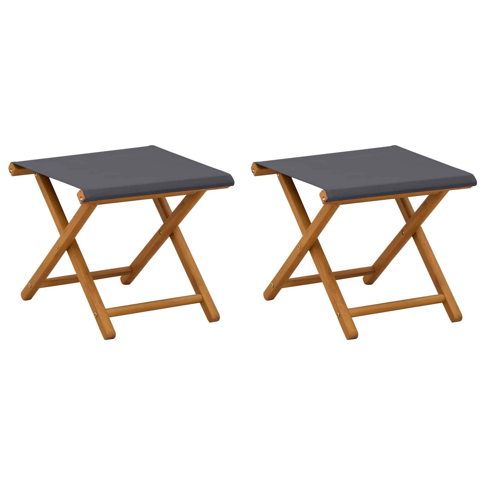 vidaXL Liegestuhl 2 pcs Massives Eukalyptus Holz Grau