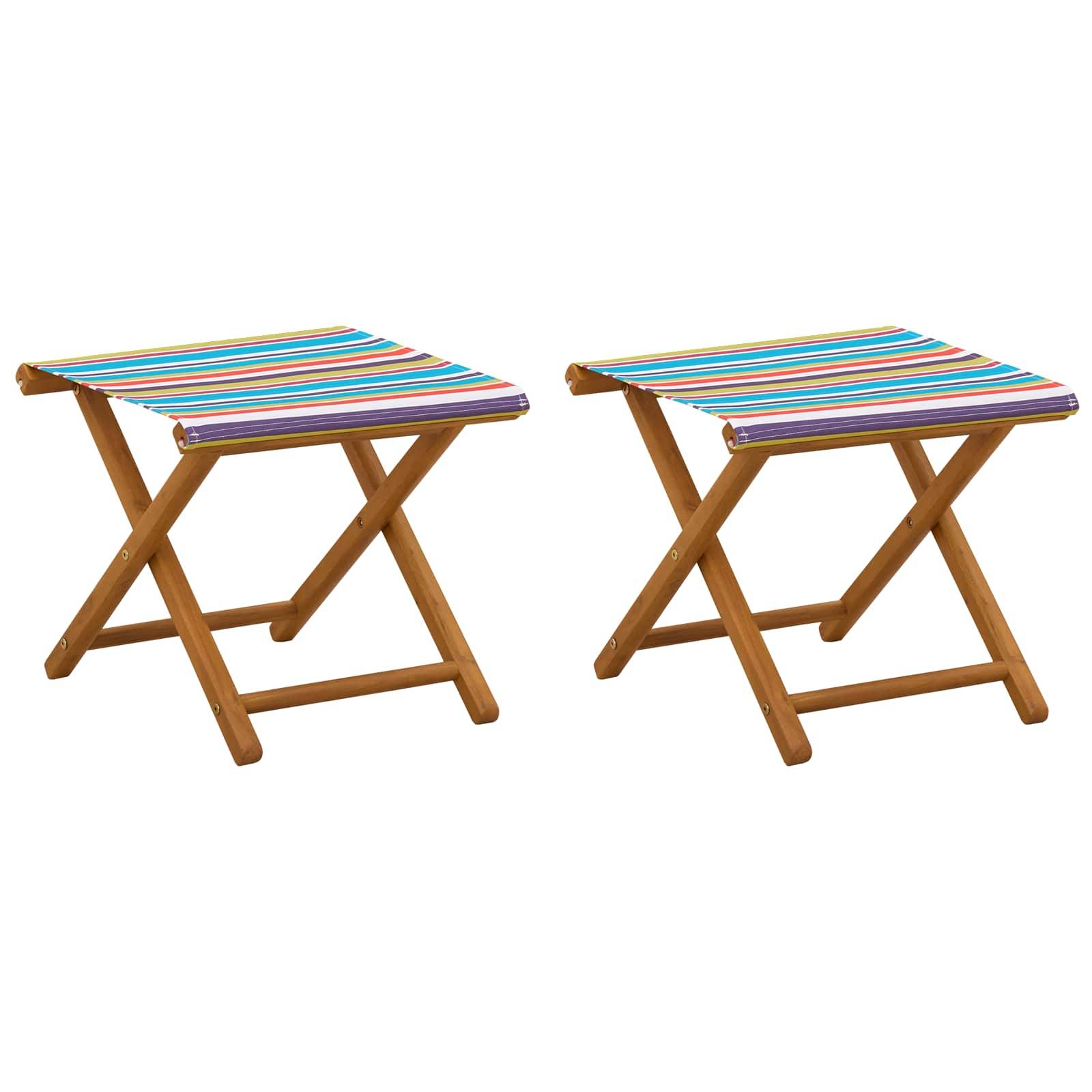vidaXL Liegestuhl 2 pcs Massives Eukalyptus Holz Mehrfarbig