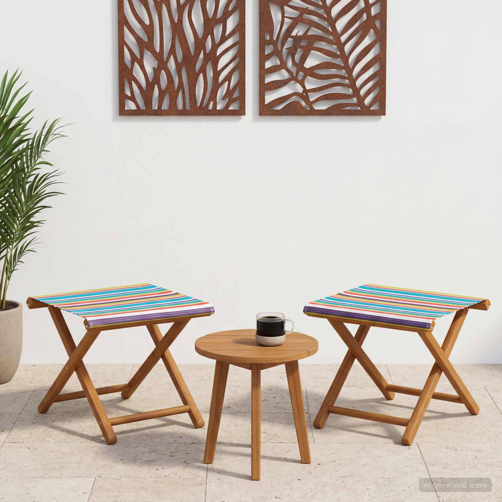 vidaXL Liegestuhl 2 pcs Massives Eukalyptus Holz Mehrfarbig