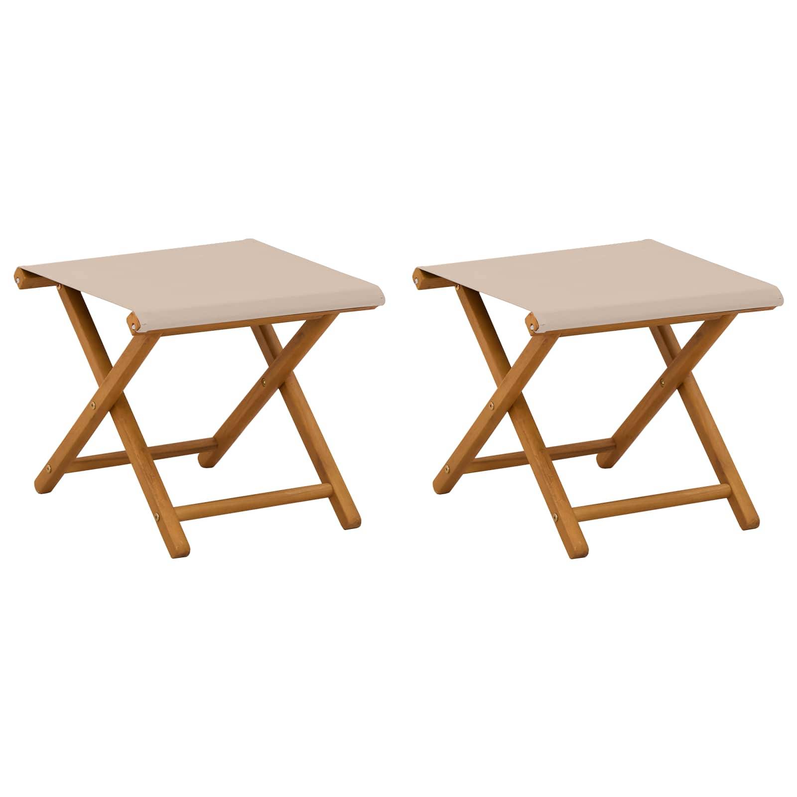 vidaXL Liegestuhl 2 pcs Massives Eukalyptus Holz Beige