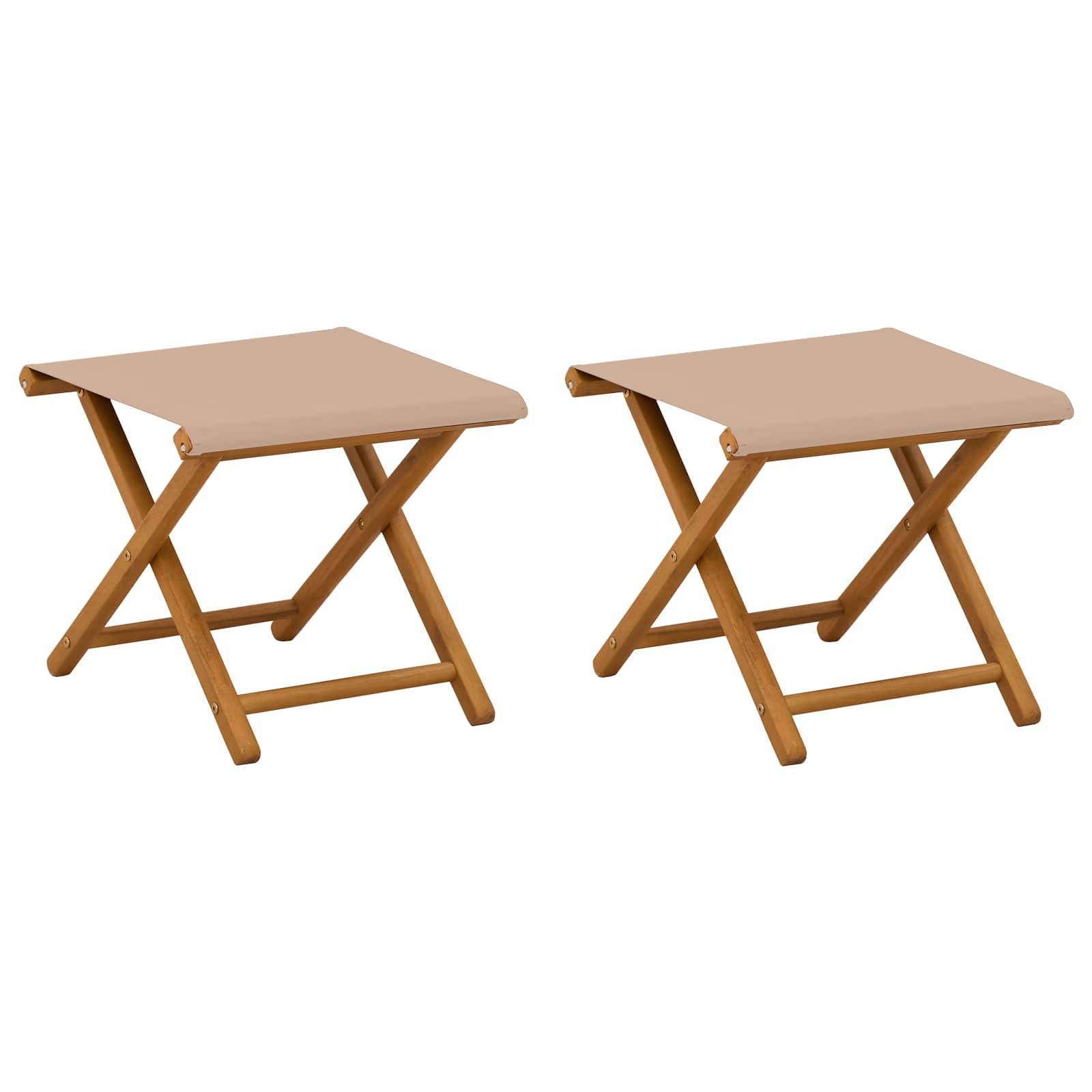 vidaXL Liegestuhl 2 pcs Massives Eukalyptus Holz Taupe