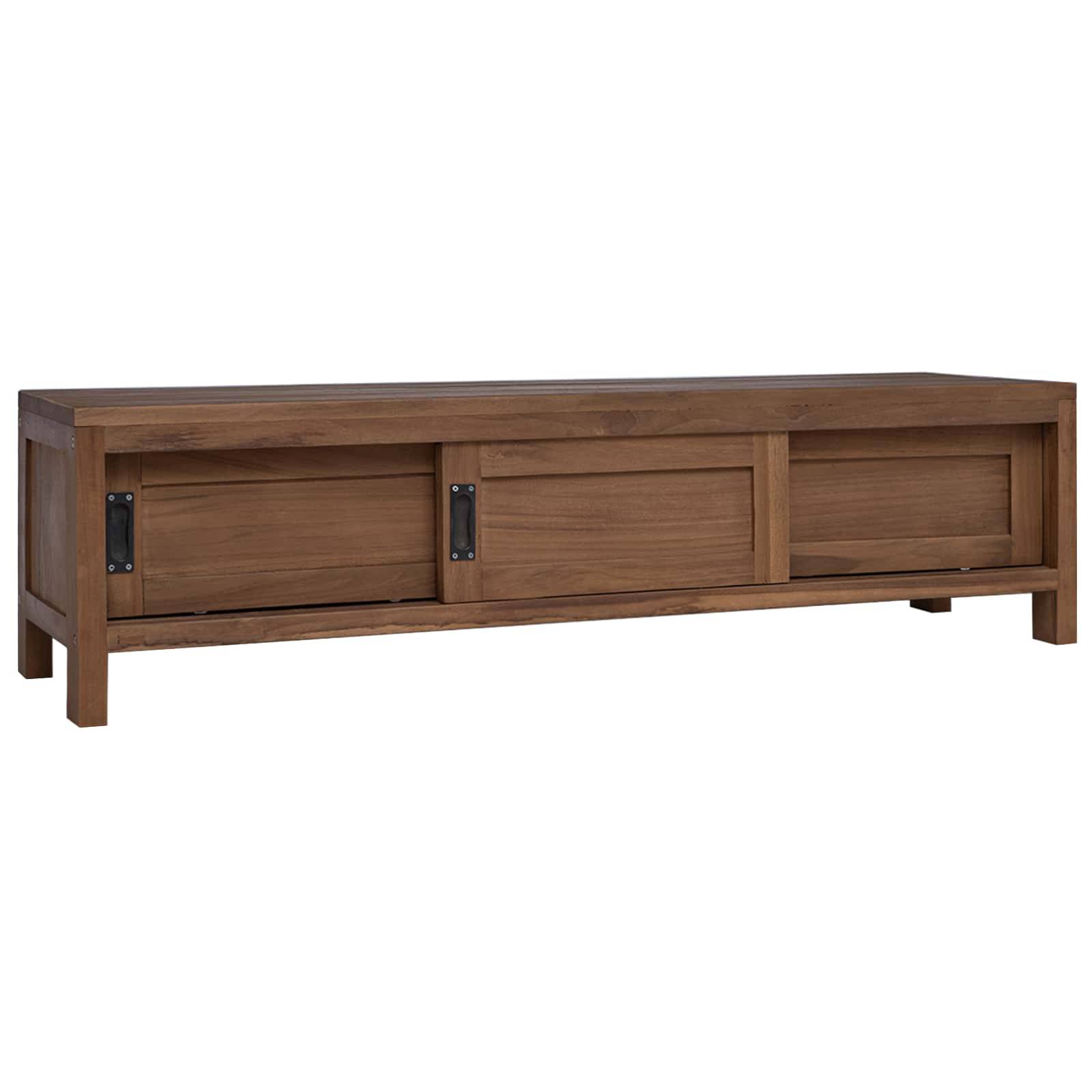 vidaXL TV-Schrank 110 x 30 x 30 cm Massivholz Teak Natur
