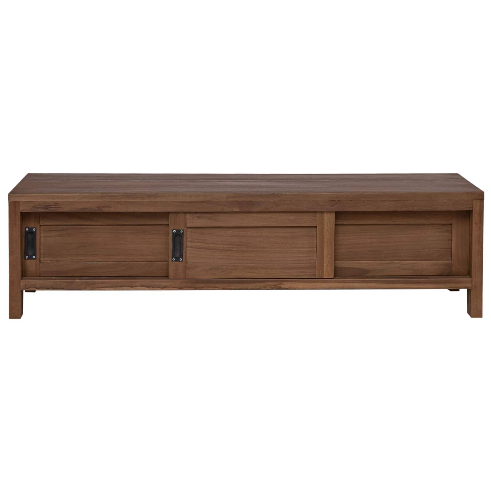 vidaXL TV-Schrank 110 x 30 x 30 cm Massivholz Teak Natur