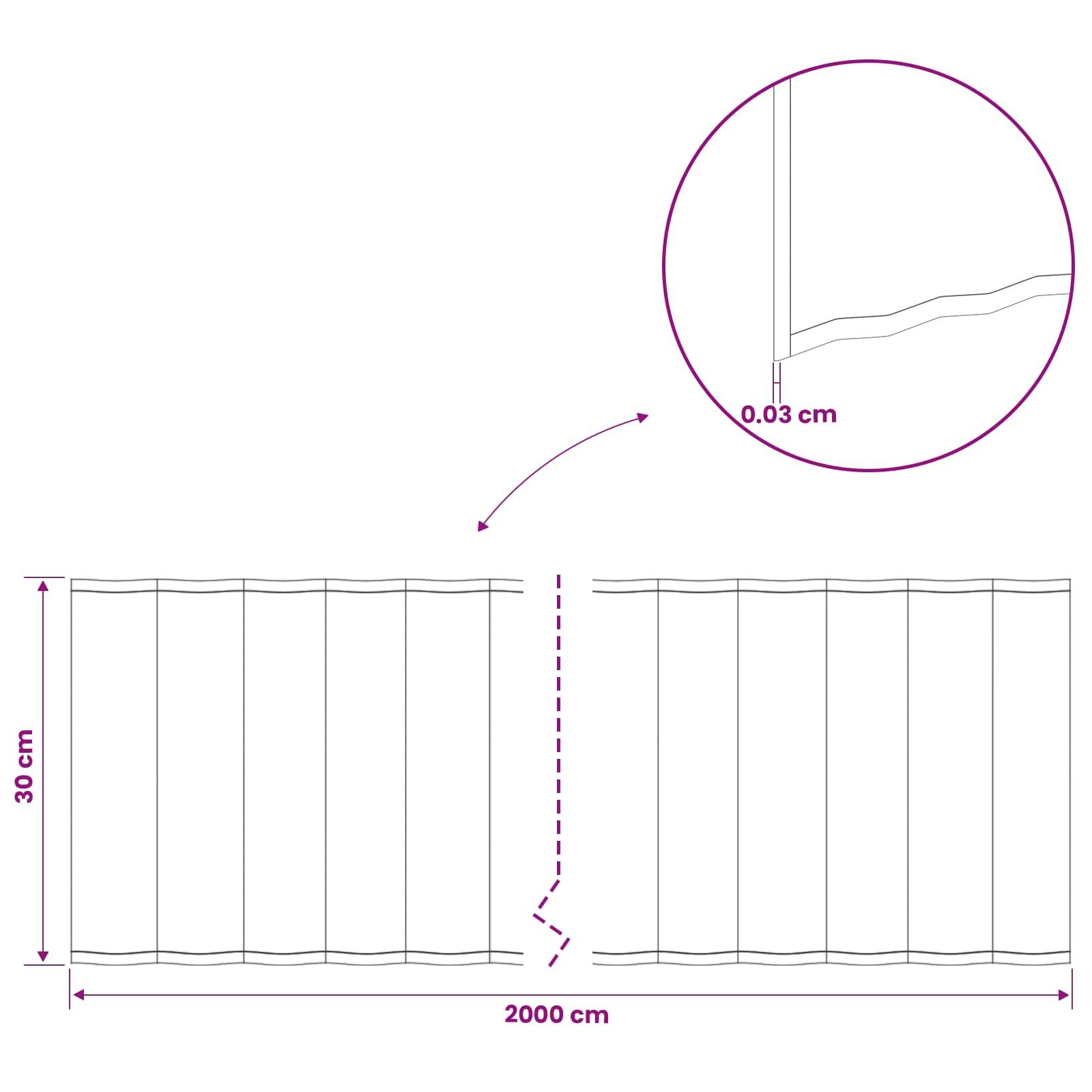vidaxl Raseneinfassung 20 m x 30 cm Verzinkter Stahl Silber