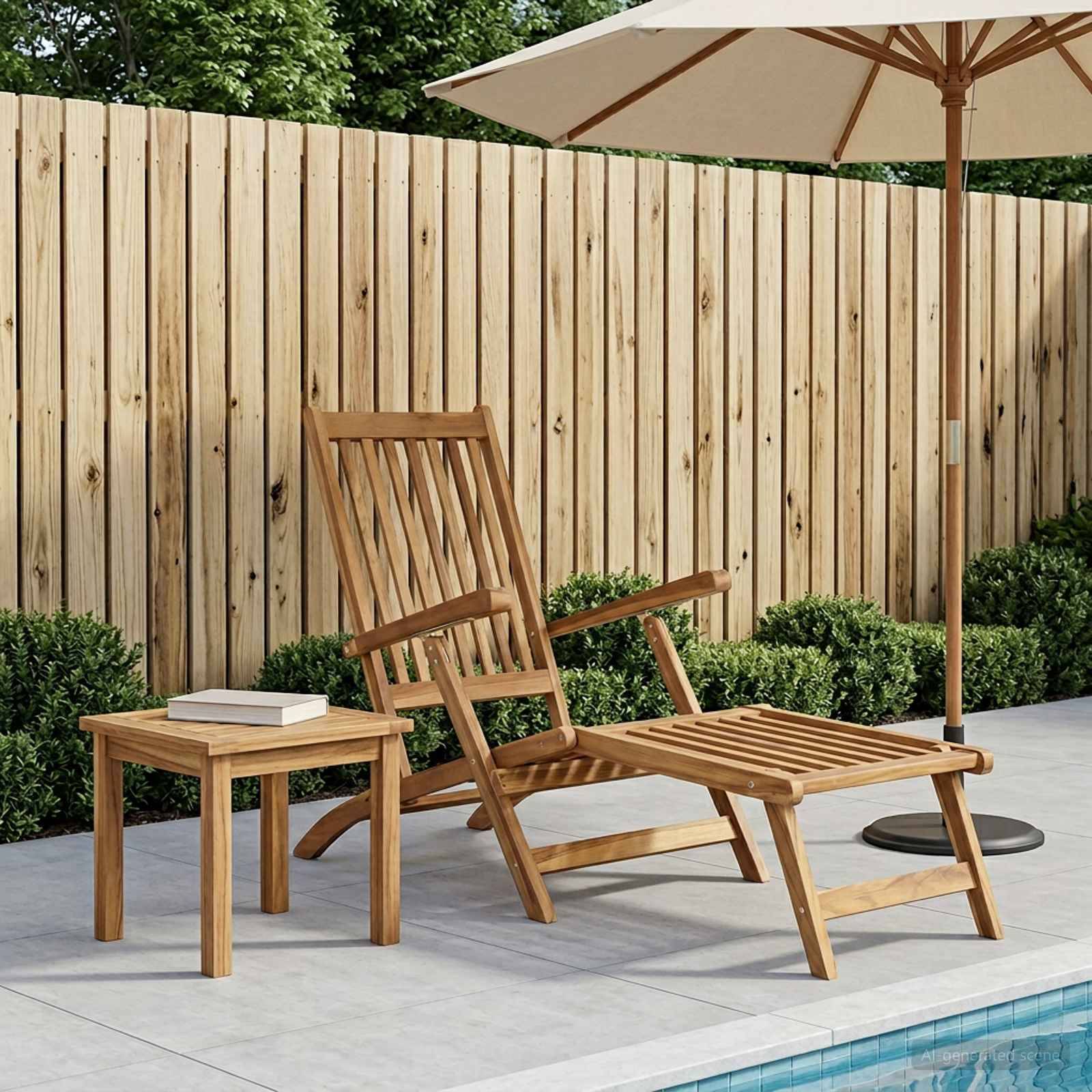 vidaXL Faltbarer Deckstuhl Natur Massivholz Teak