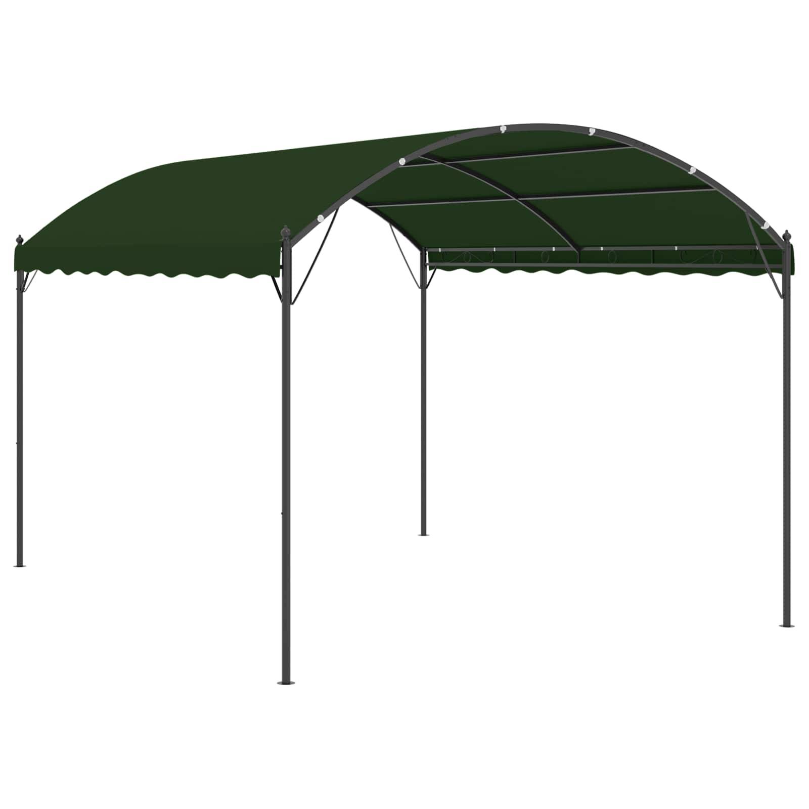vidaXL Pavillon 4 x 3 x 2,6 m Grün Polyester und Stahl