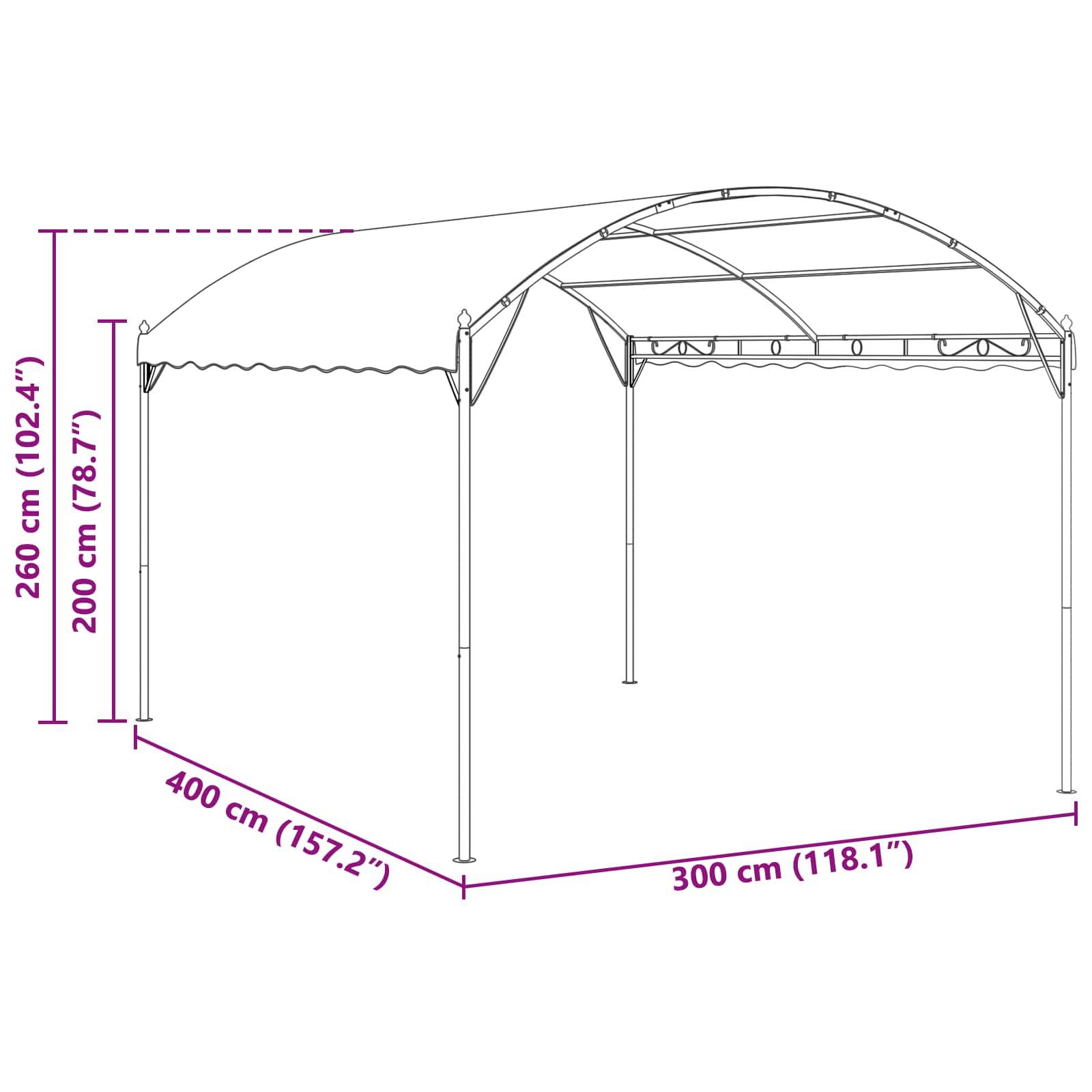 vidaXL Pavillon 4 x 3 x 2,6 m Grün Polyester und Stahl