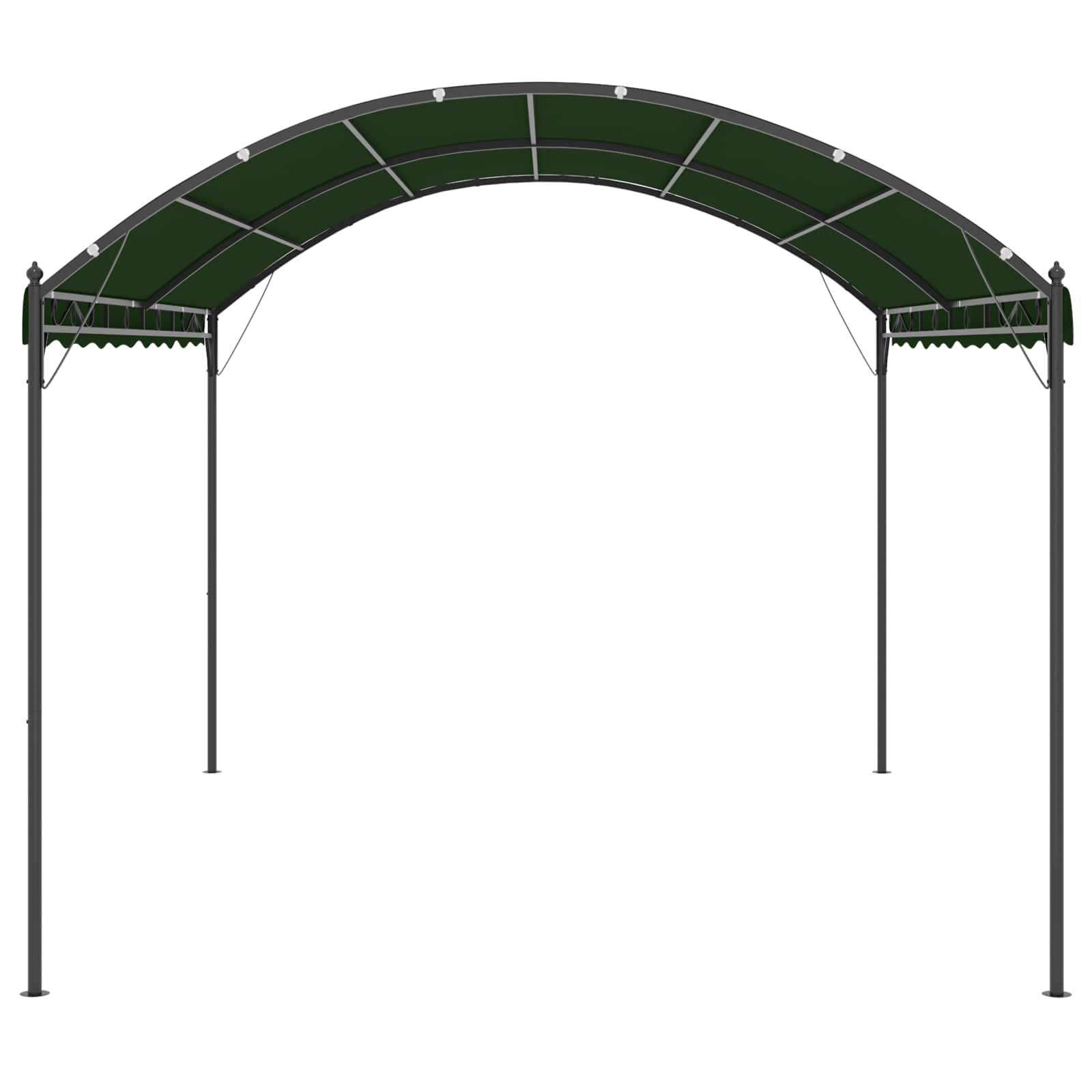 vidaXL Pavillon 4 x 3 x 2,6 m Grün Polyester und Stahl