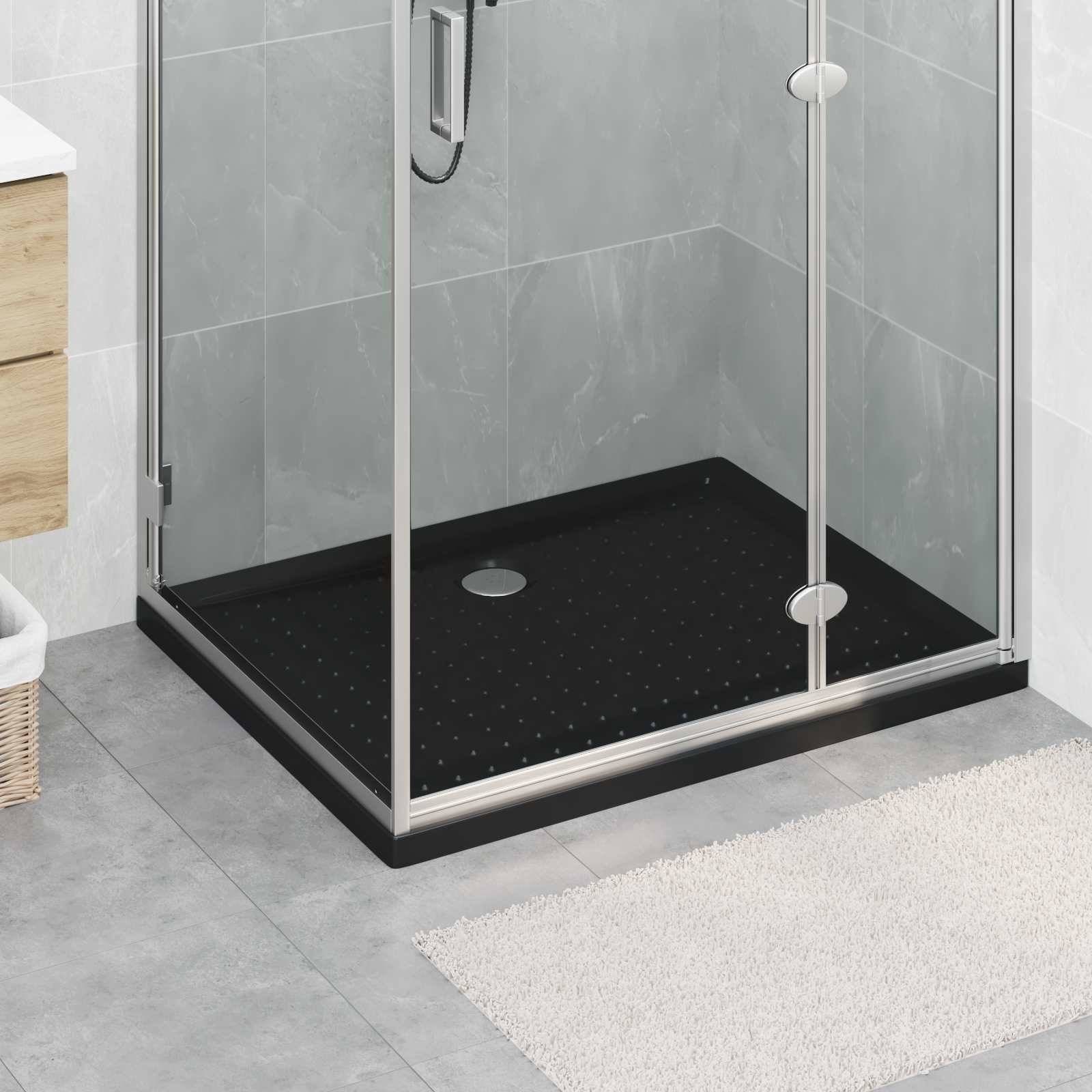 vidaXL Duschbodenablage mit Punkten 100 x 80 x 4 cm ABS Schwarz