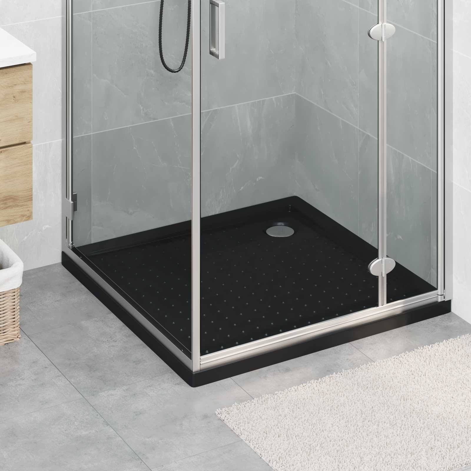 vidaXL Duschbodenablage mit Punkten 90 x 90 x 4 cm ABS Schwarz