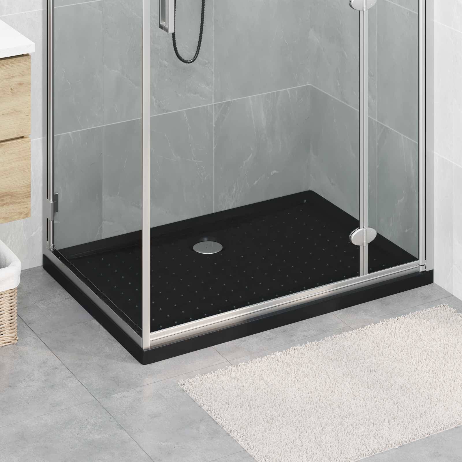 vidaXL Duschbodenablage mit Punkten 100 x 70 x 4 cm ABS Schwarz