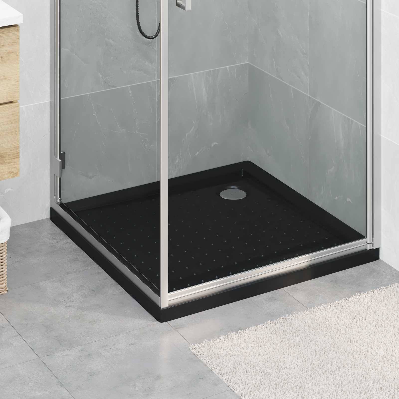 vidaXL Duschbodenablage mit Punkten 80 x 80 x 4 cm ABS Schwarz