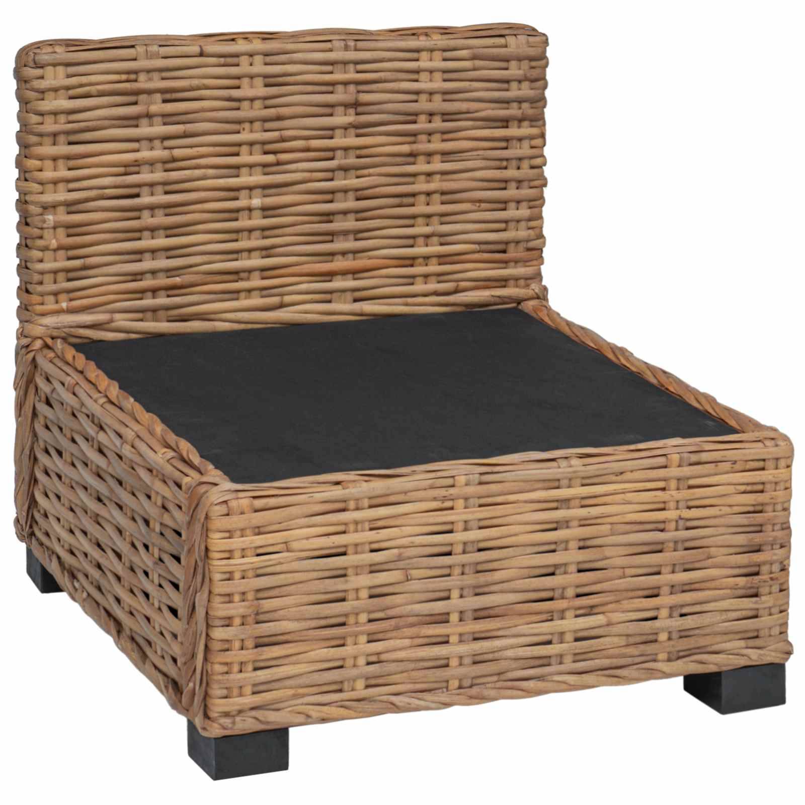 vidaXL Mittels Sofa mit Kissen GENDT Naturrattan Natur