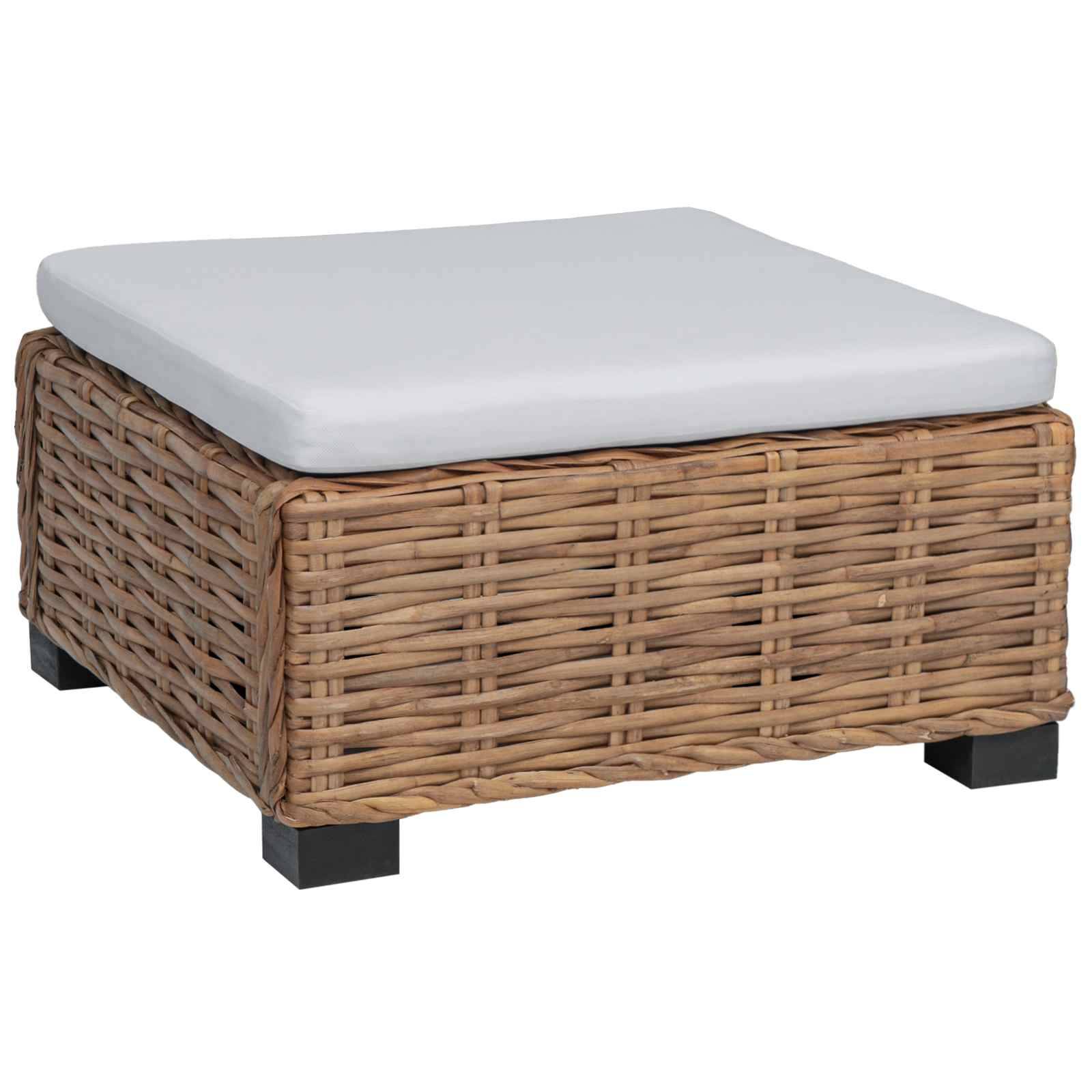 vidaXL Hocker mit Kissen GENDT Naturrattan Natur