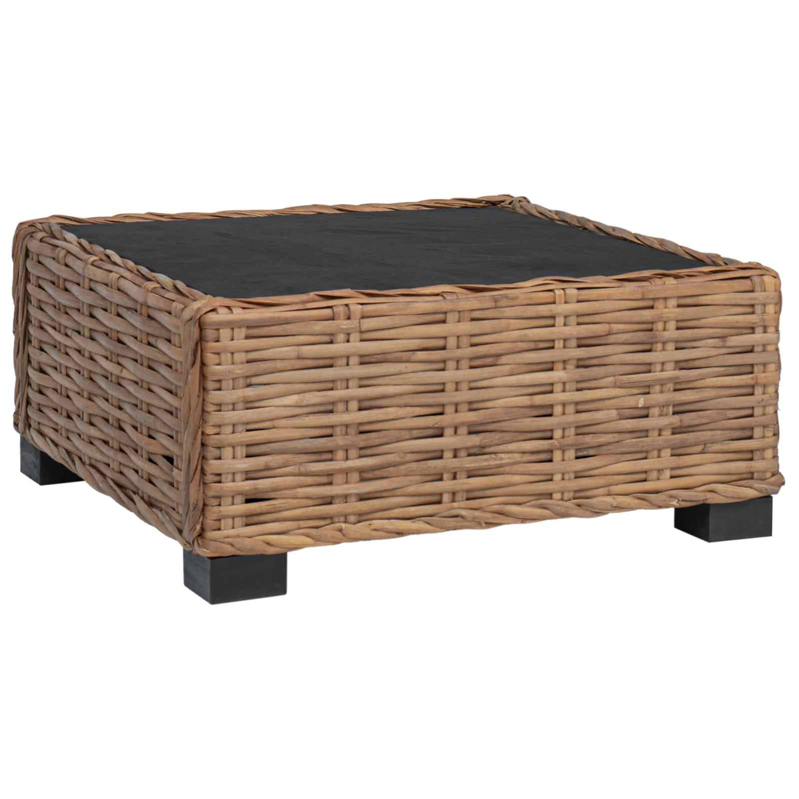 vidaXL Hocker mit Kissen GENDT Naturrattan Natur