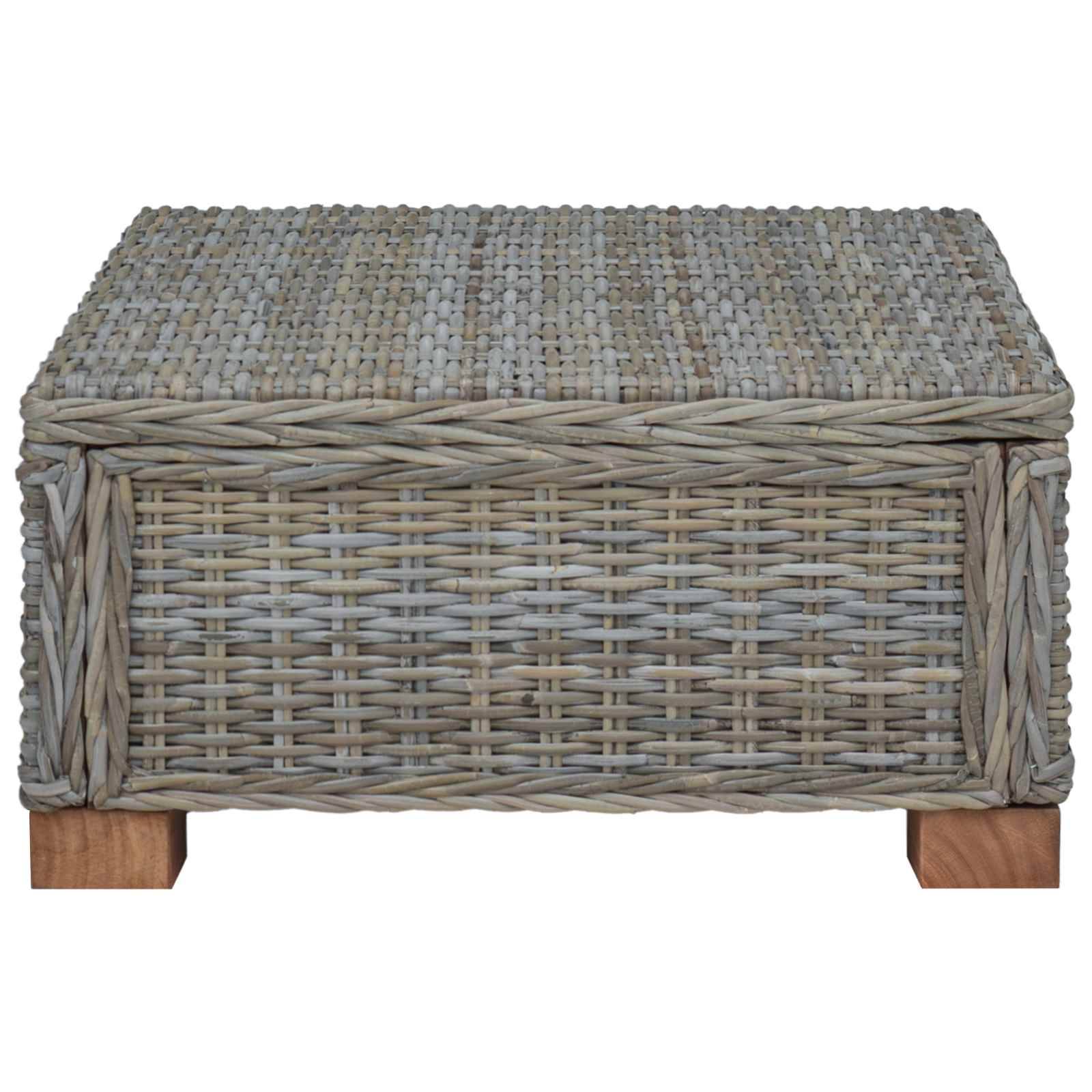 vidaXL Couchtisch GENDT Naturrattan Kubu Grau 67 x 60 x 30 cm