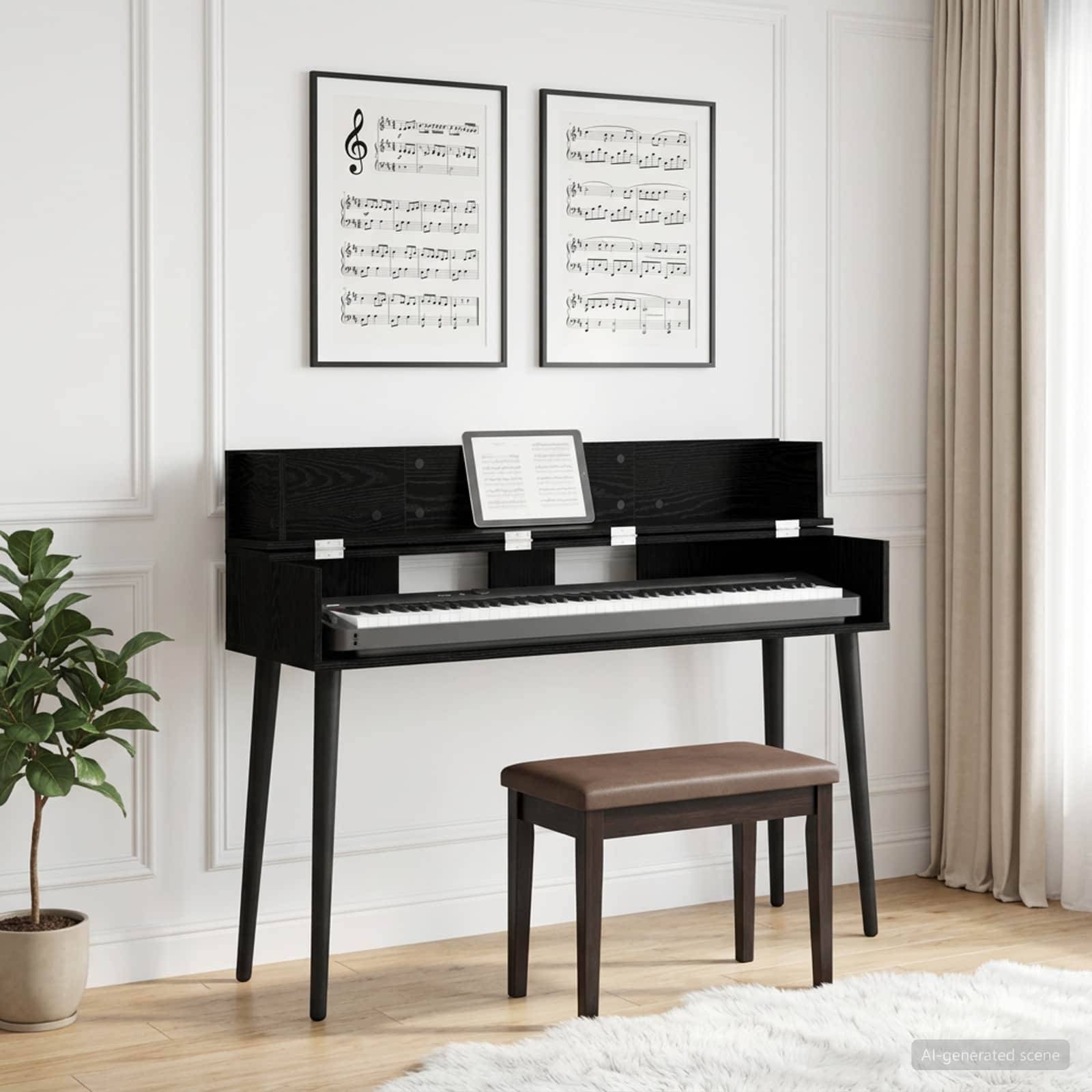 vidaXL Studiotisch Schwarz Eichen-Optik 110 x 40 x 19,5 cm