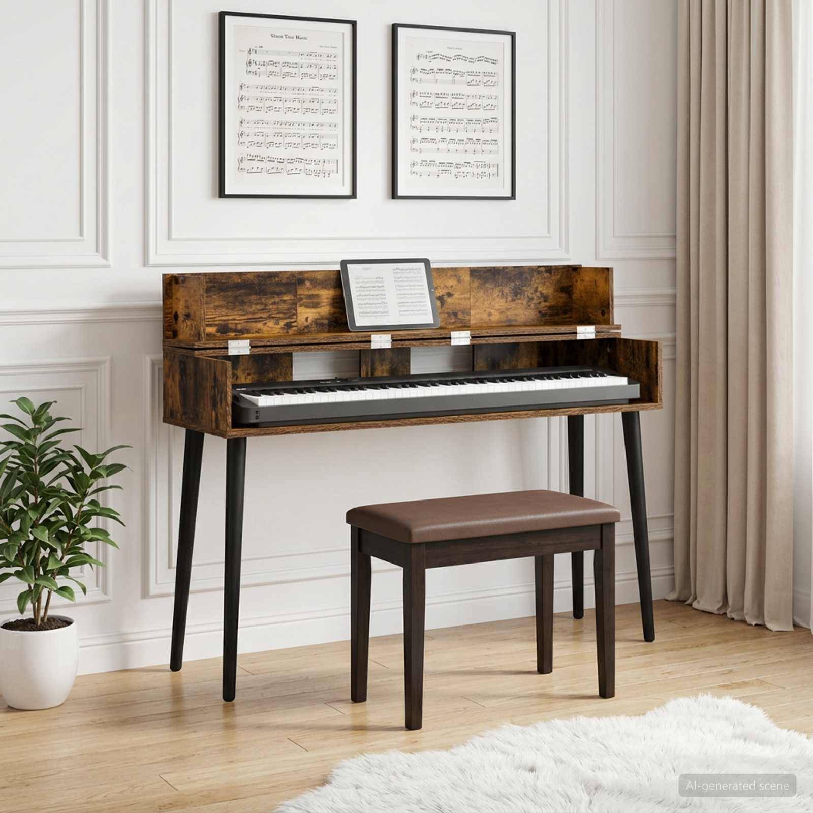 vidaXL Studiotisch Raucheiche 110 x 40 x 19,5 cm Holzwerkstoff