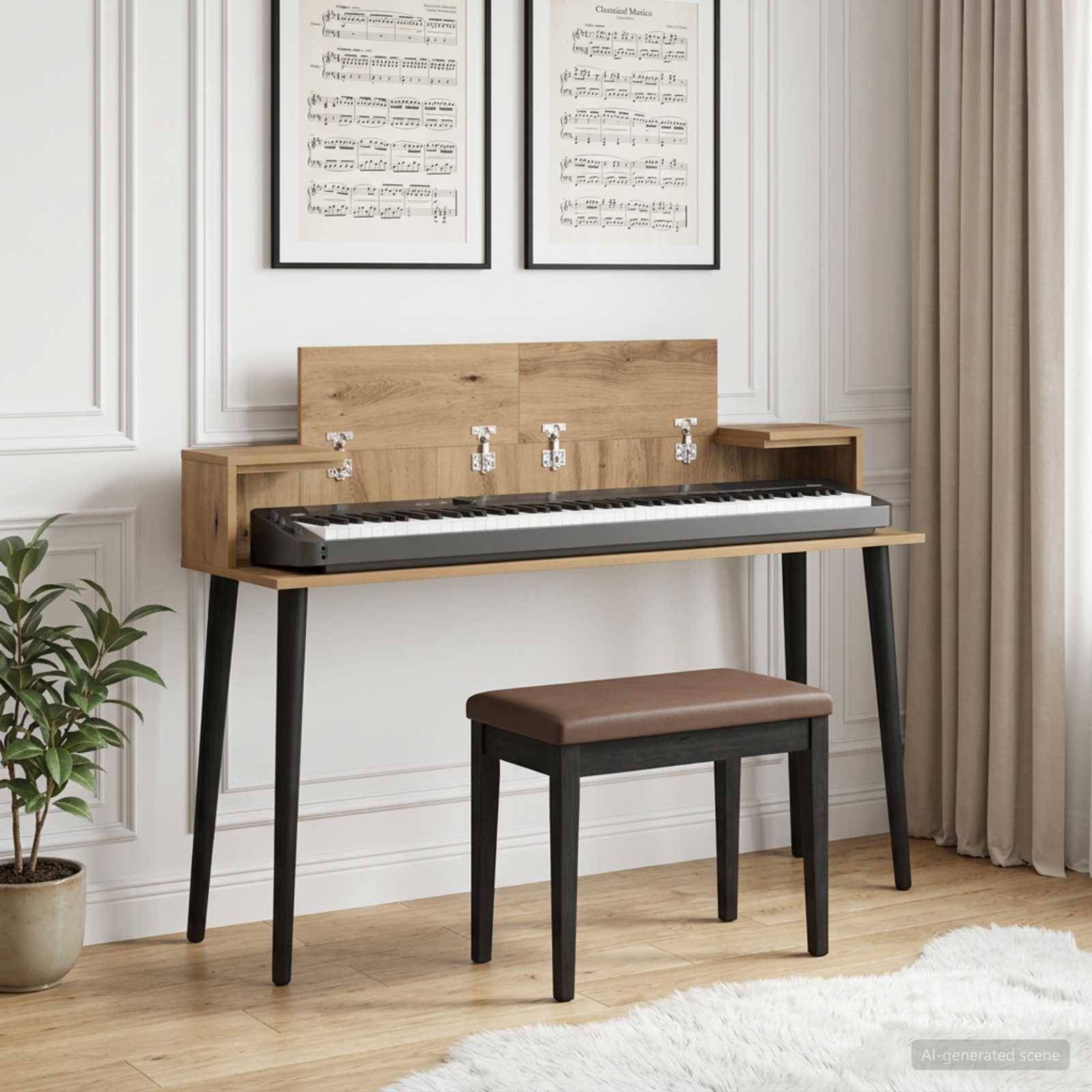 vidaXL Studiotisch Artisan-Eiche 130 x 36 x 19,5 cm Holzwerkstoff